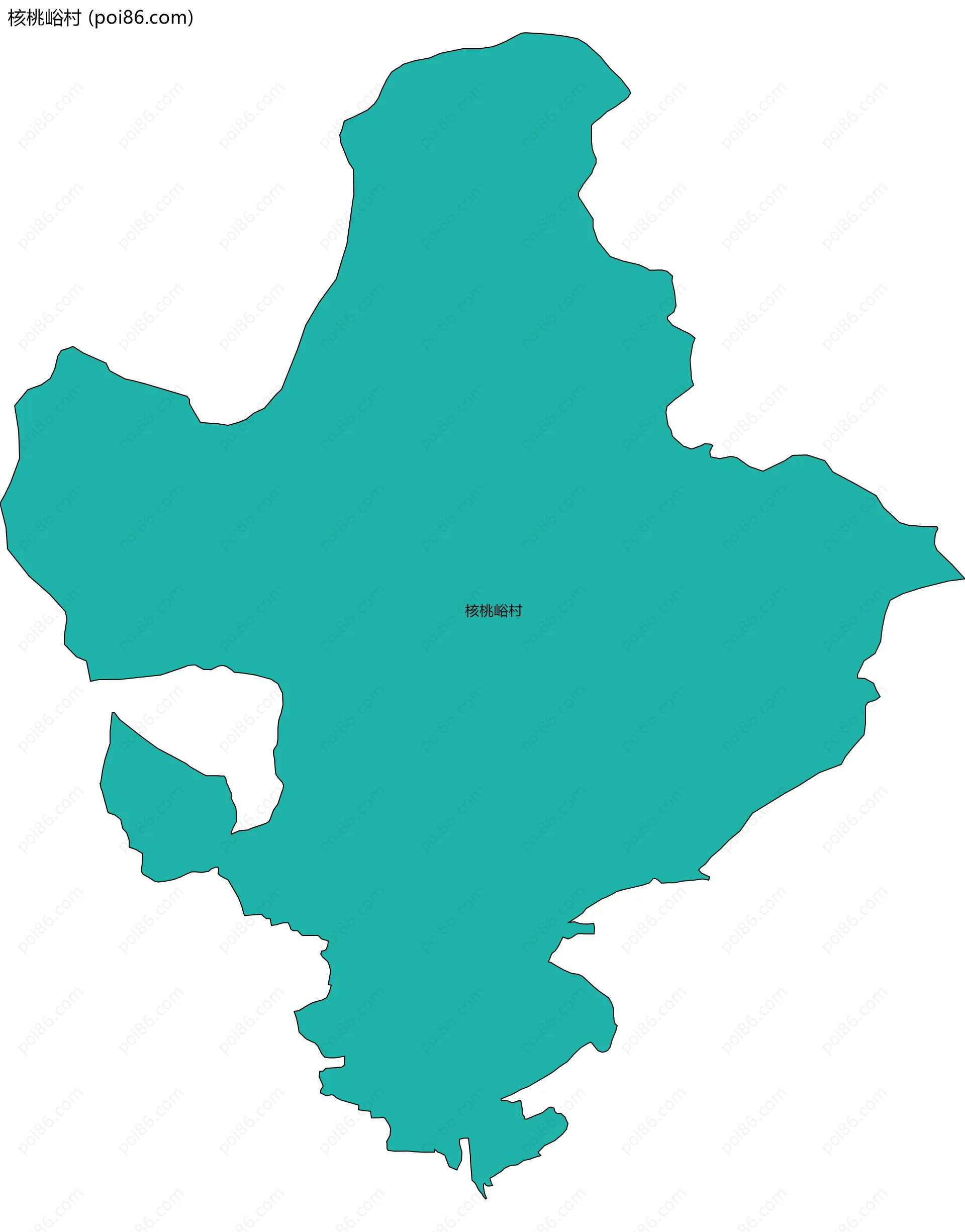 核桃峪村边界地图