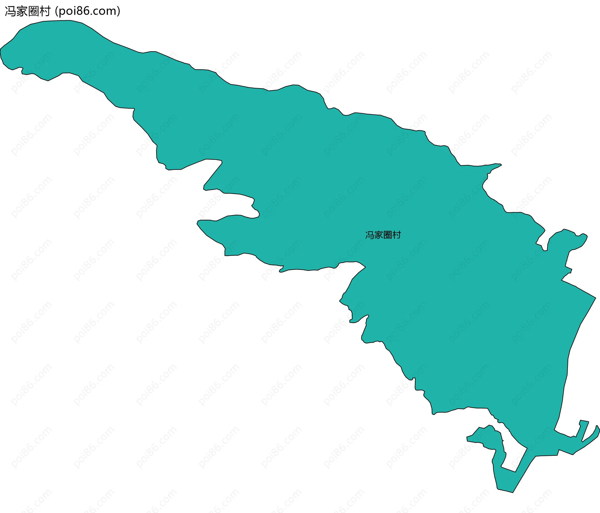 冯家圈村边界地图