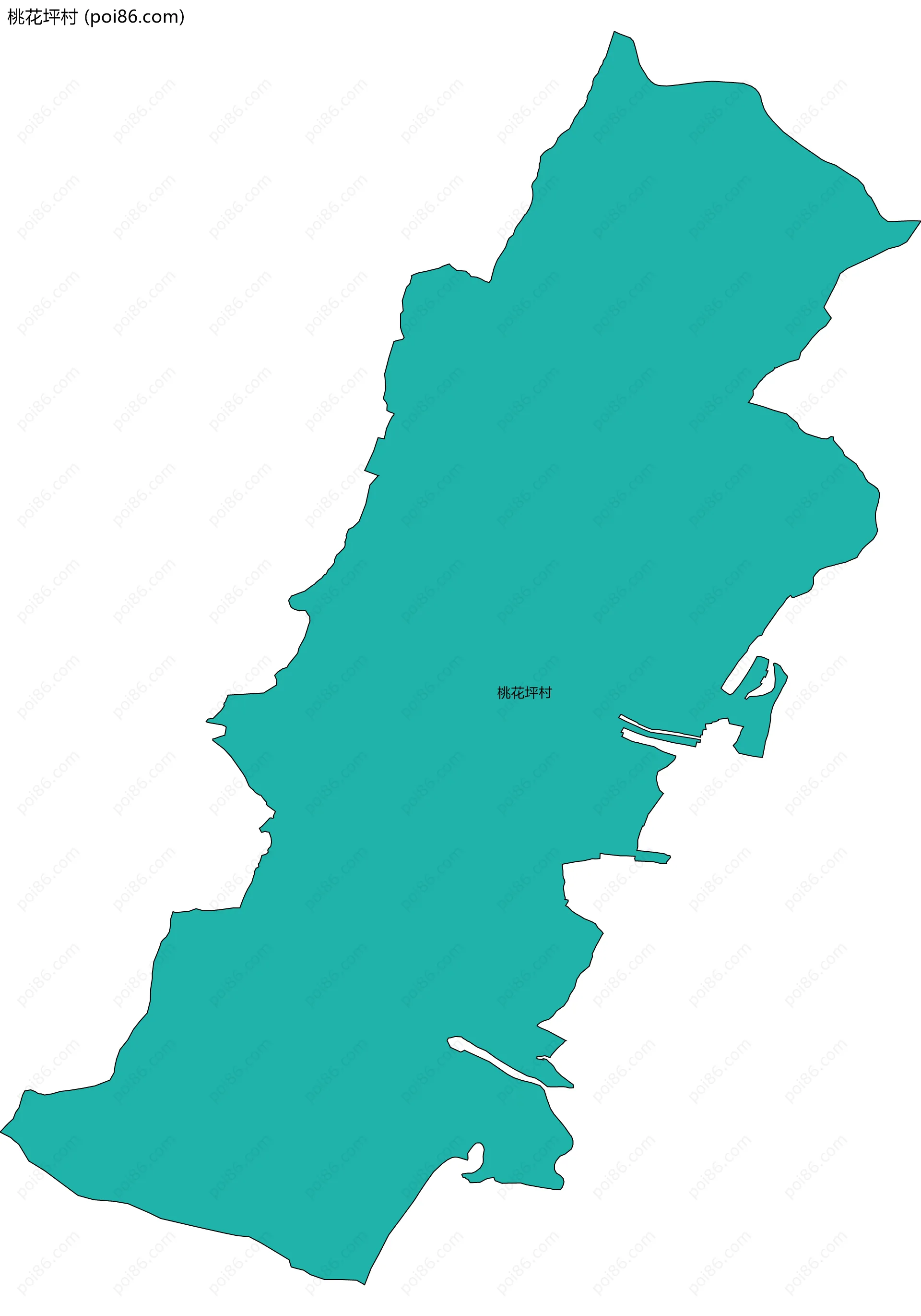 桃花坪村边界地图