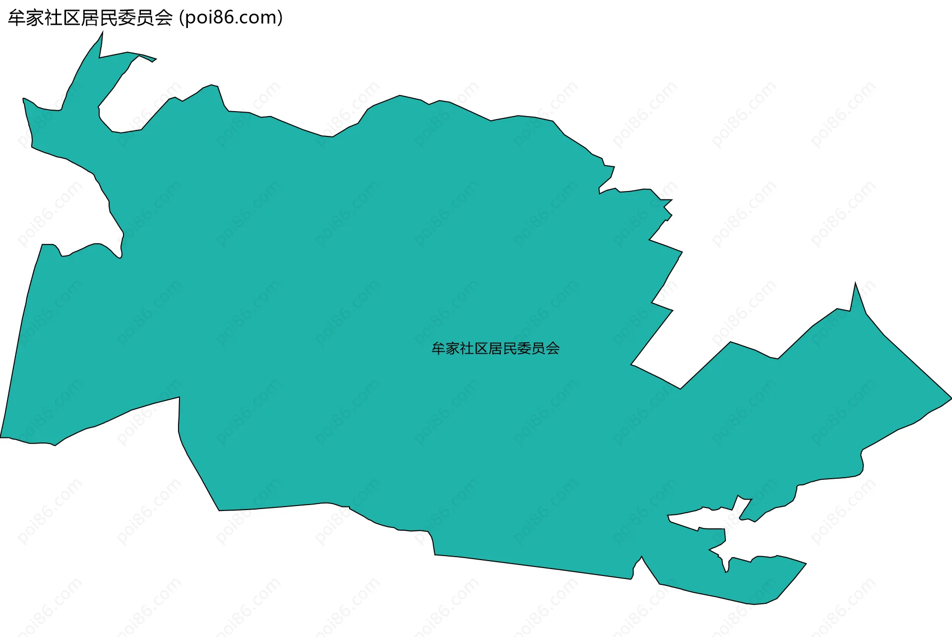牟家社区居民委员会边界地图