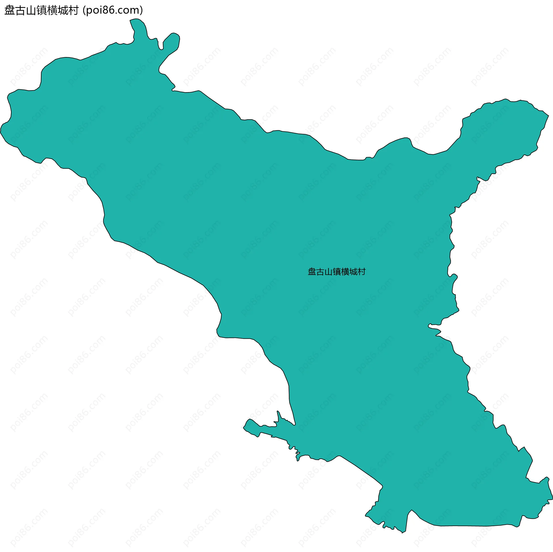 盘古山镇横城村边界地图