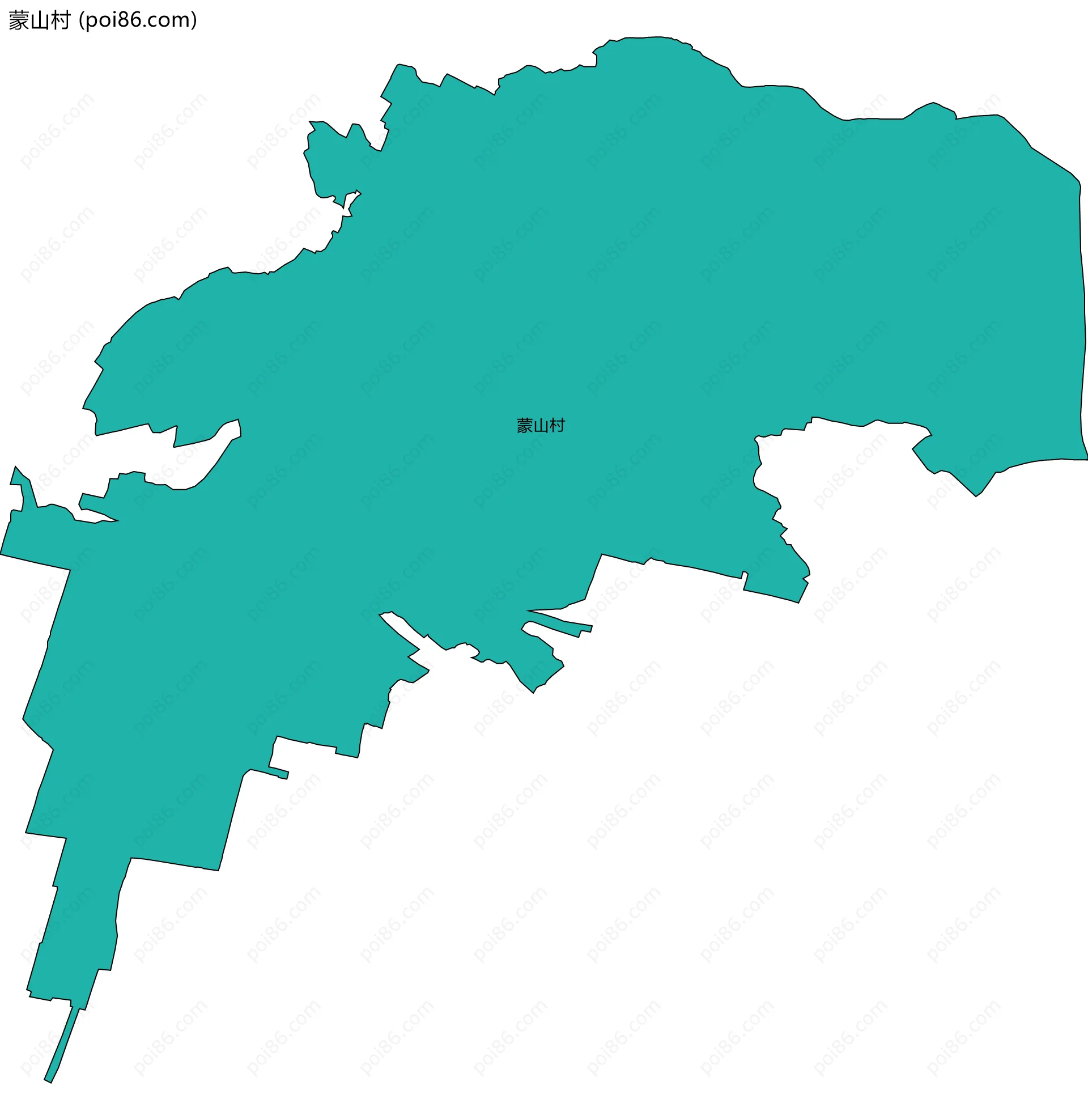 蒙山村边界地图
