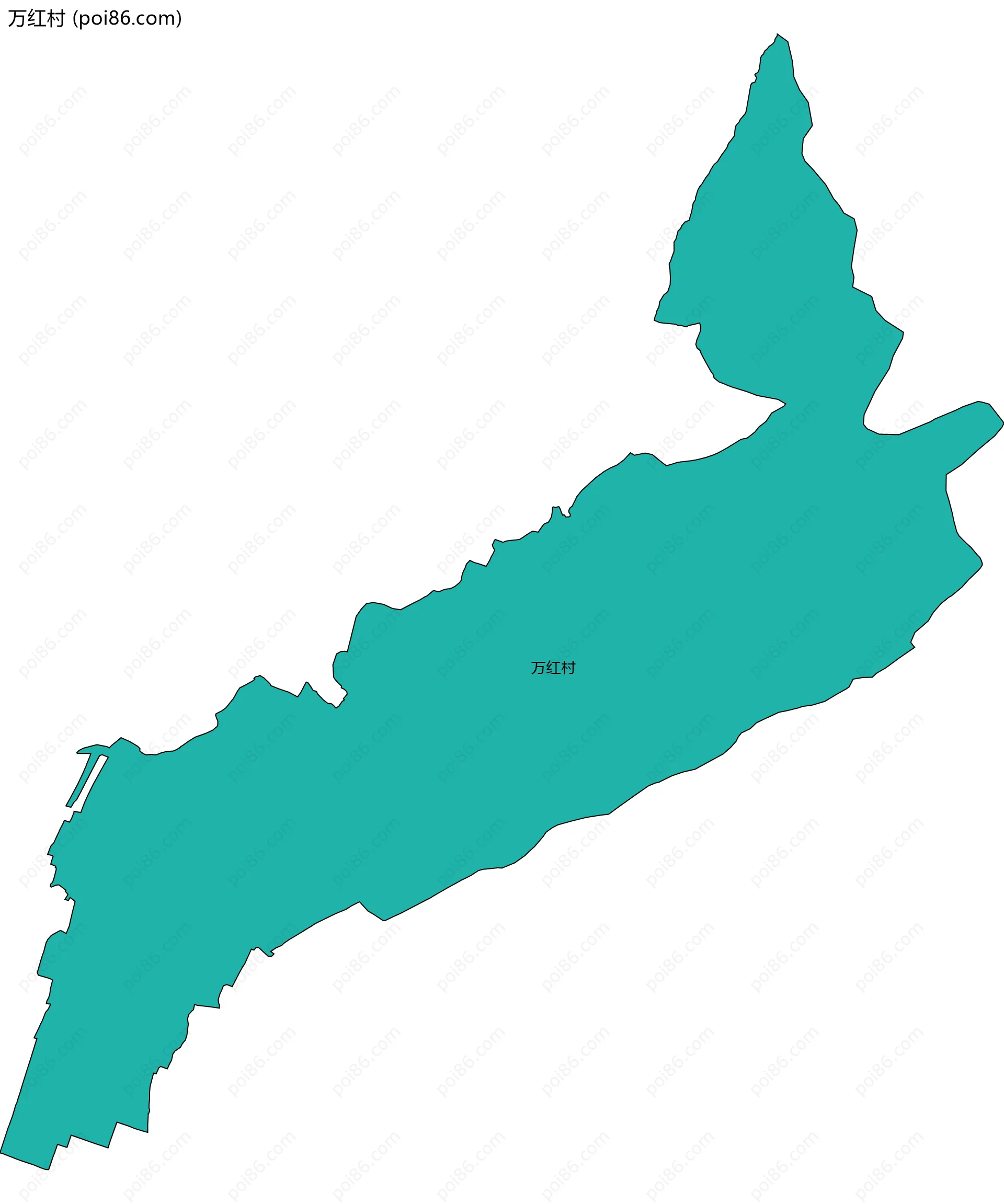 万红村边界地图