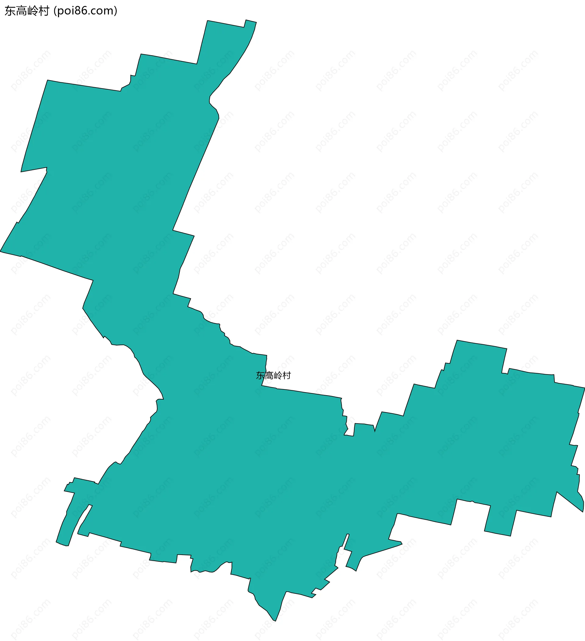 东高岭村边界地图