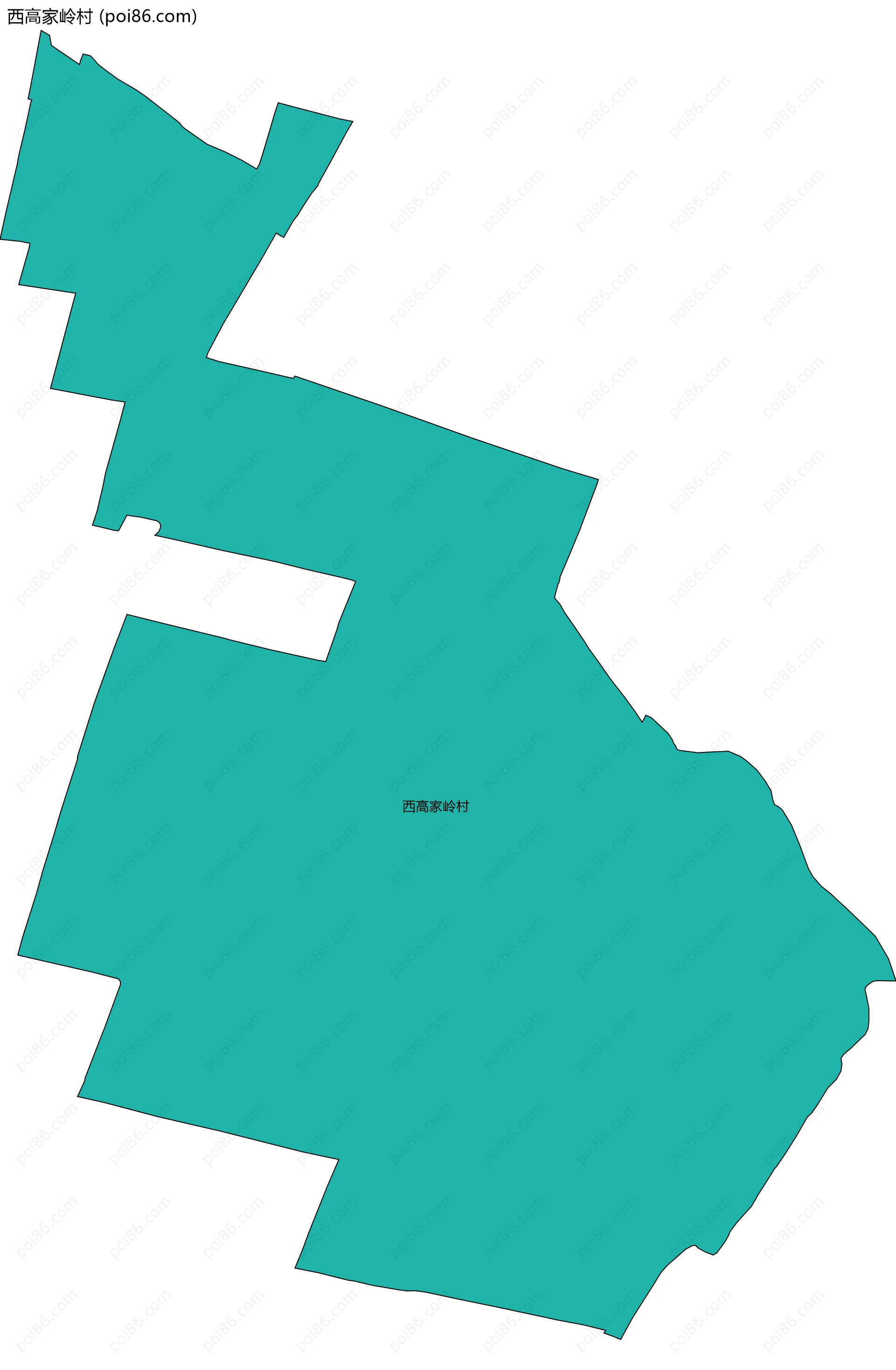 西高家岭村边界地图