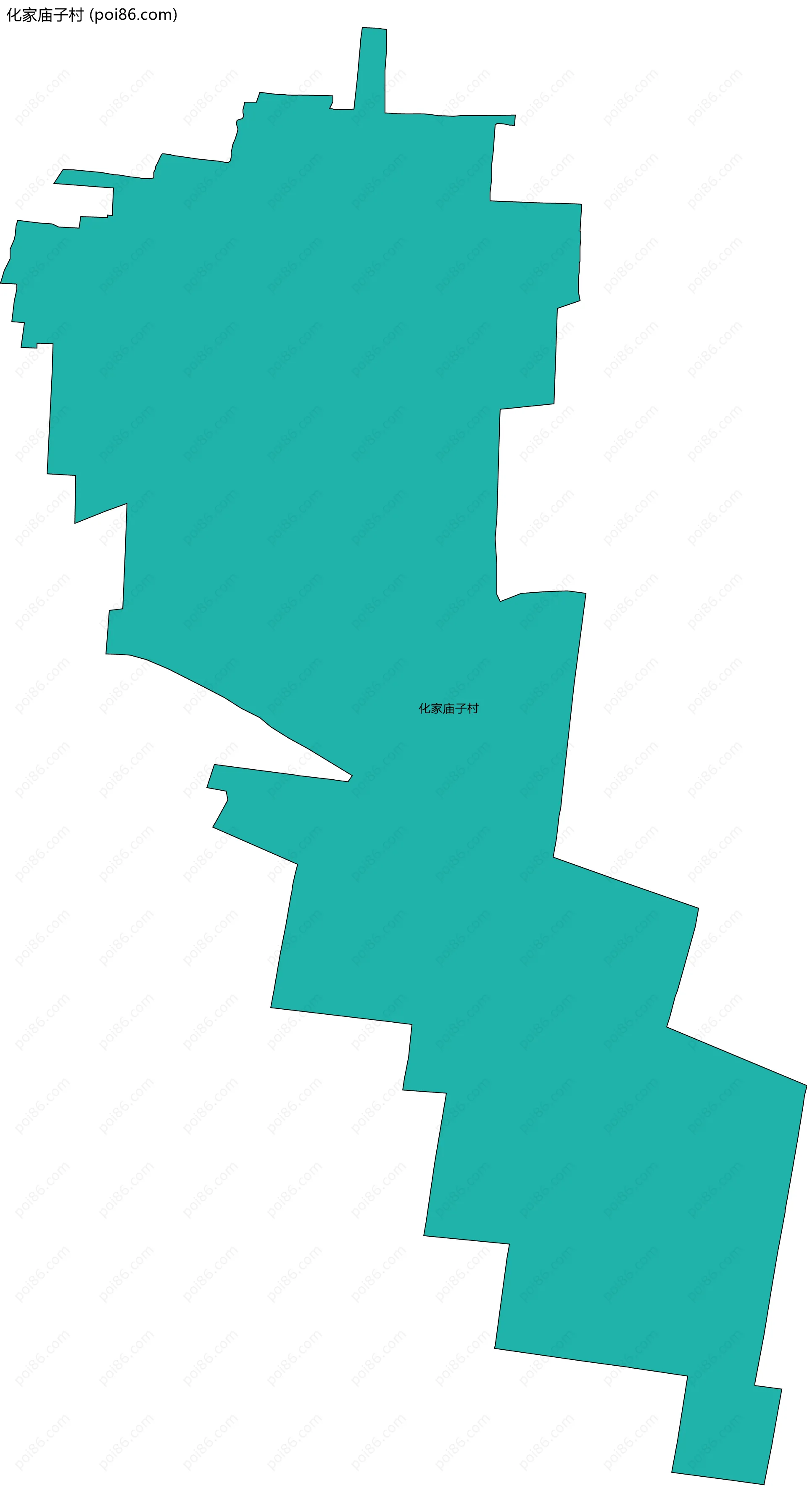 化家庙子村边界地图