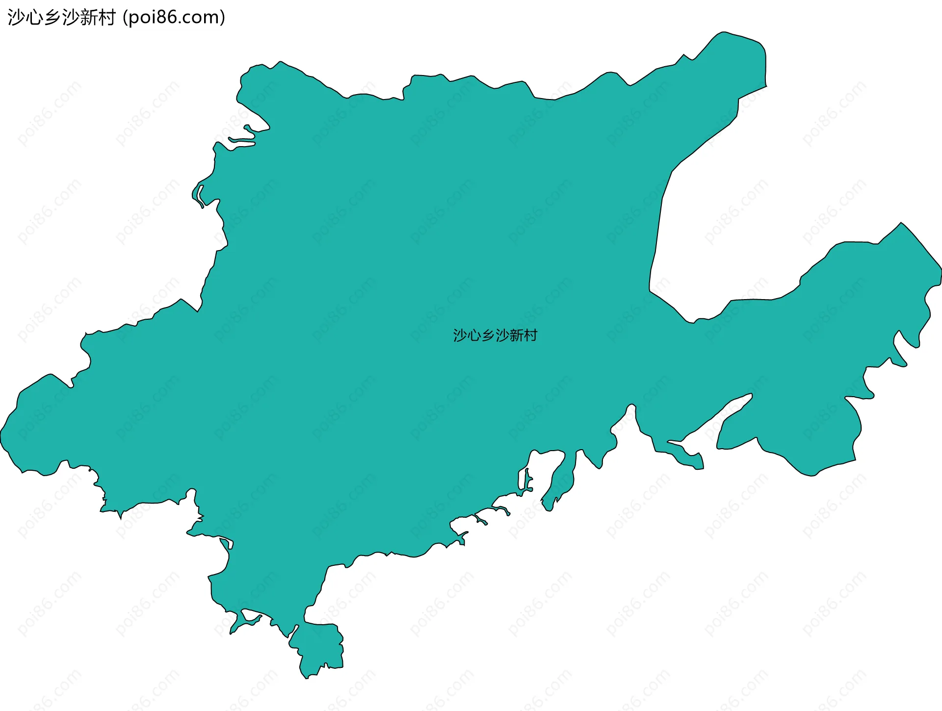 沙心乡沙新村边界地图