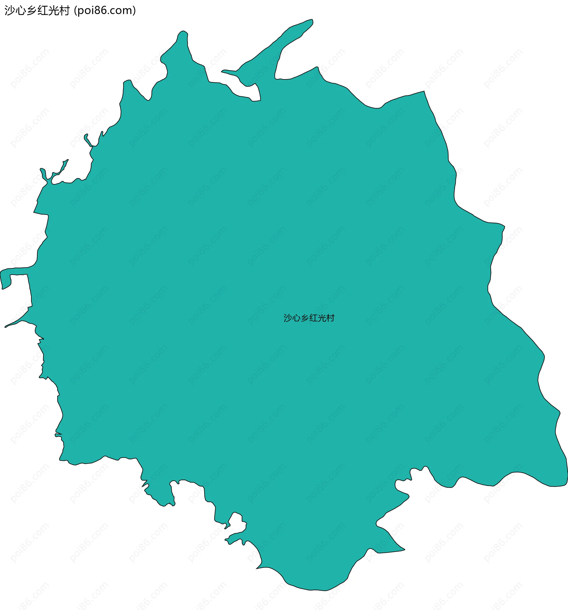 沙心乡红光村边界地图