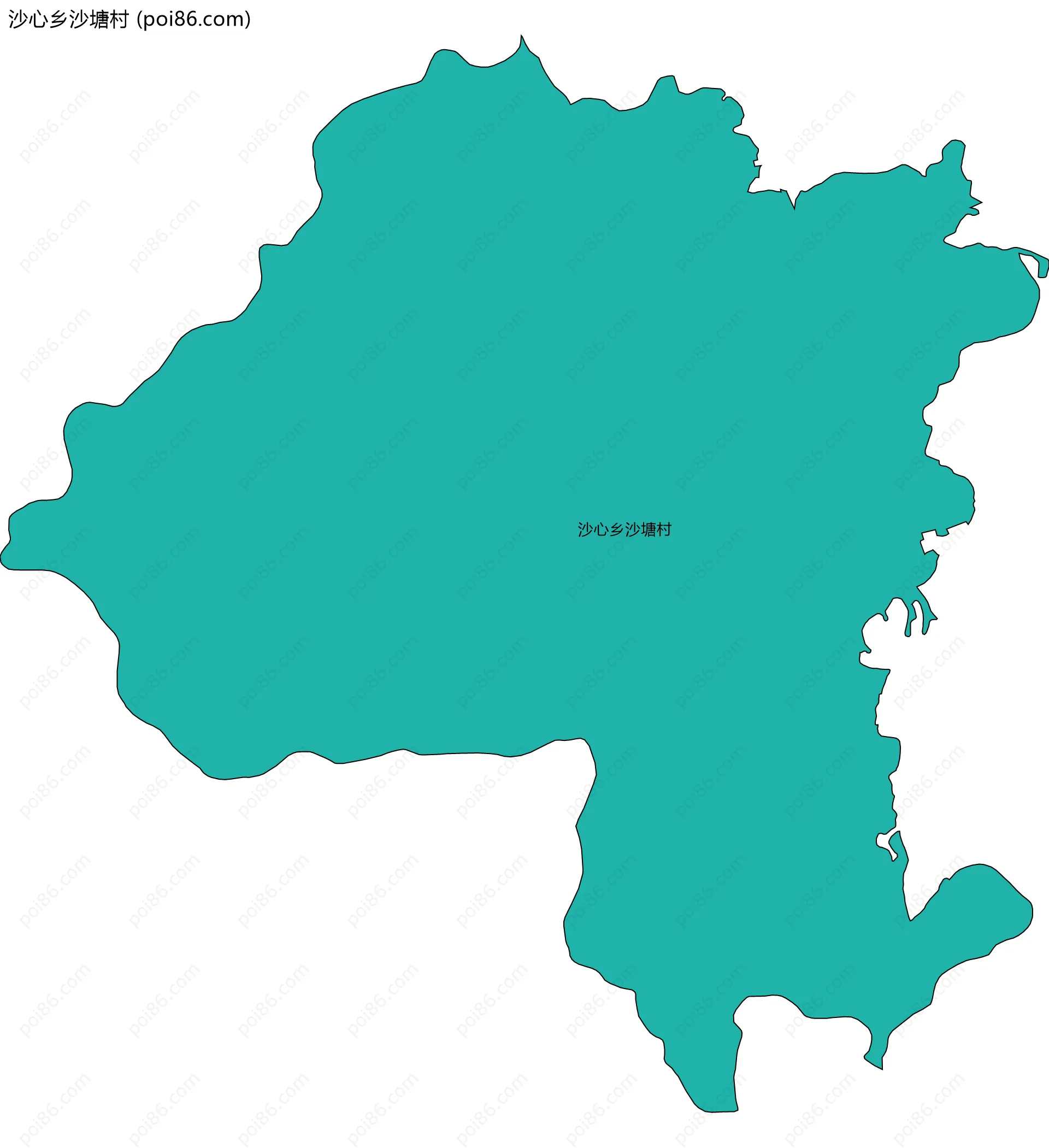 沙心乡沙塘村边界地图