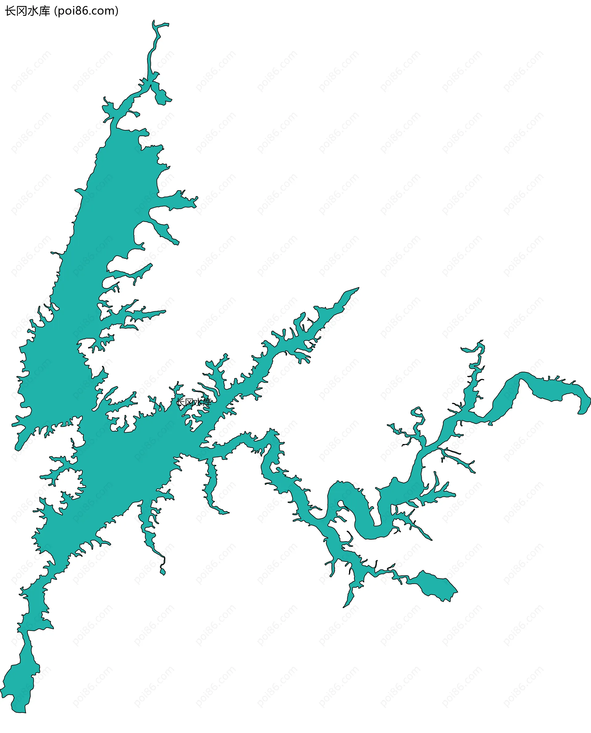 长冈水库边界地图