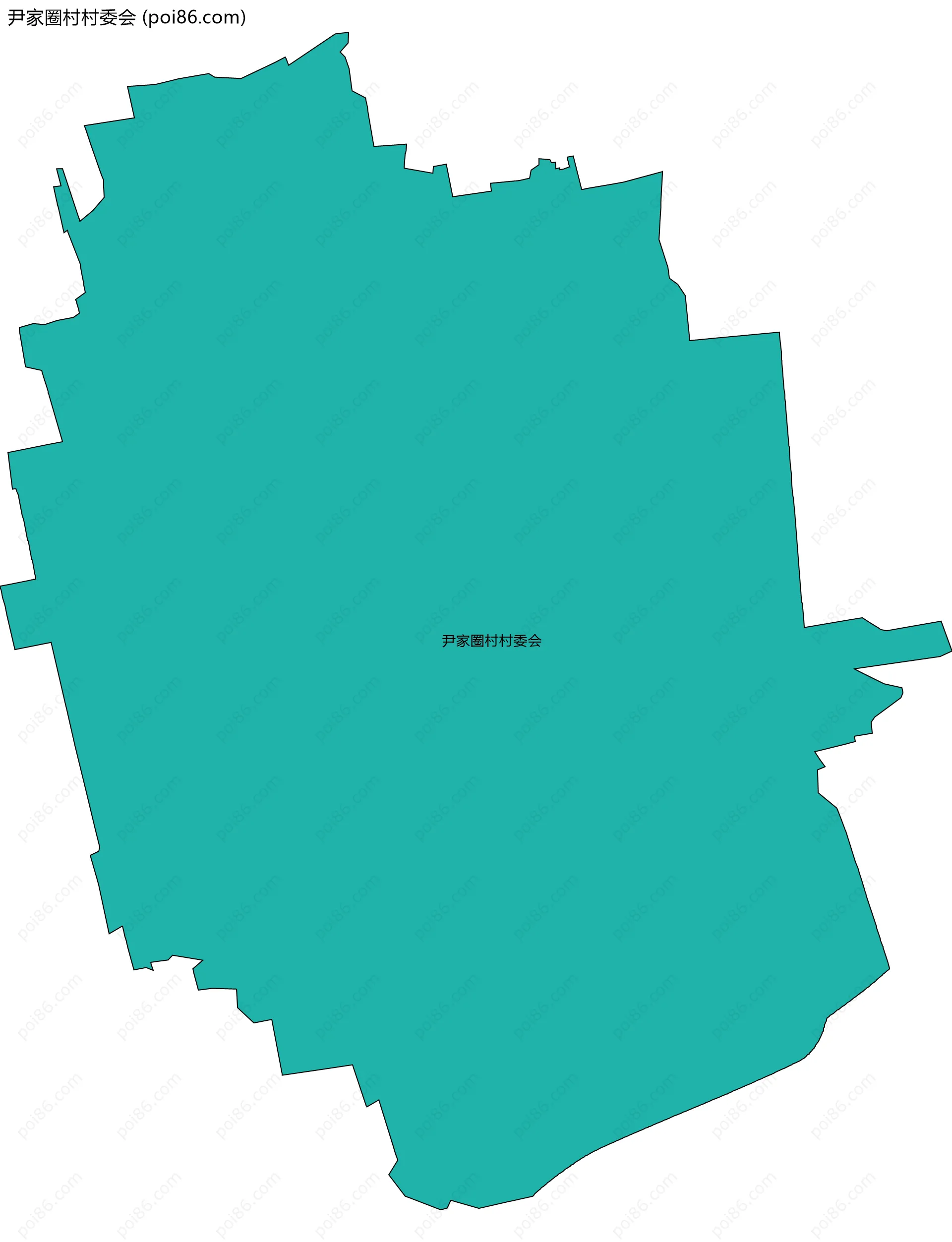 尹家圈村村委会边界地图