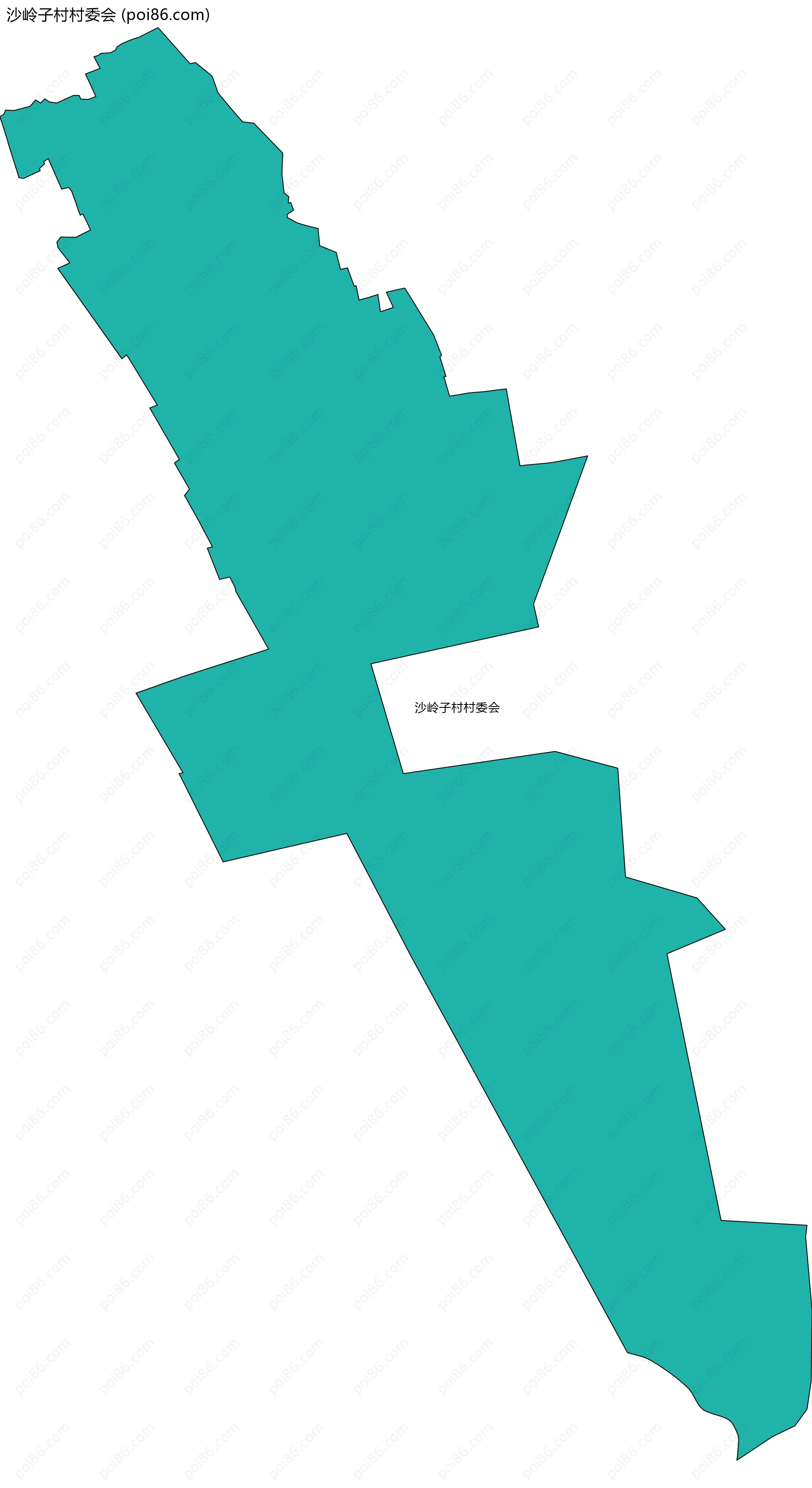 沙岭子村村委会边界地图