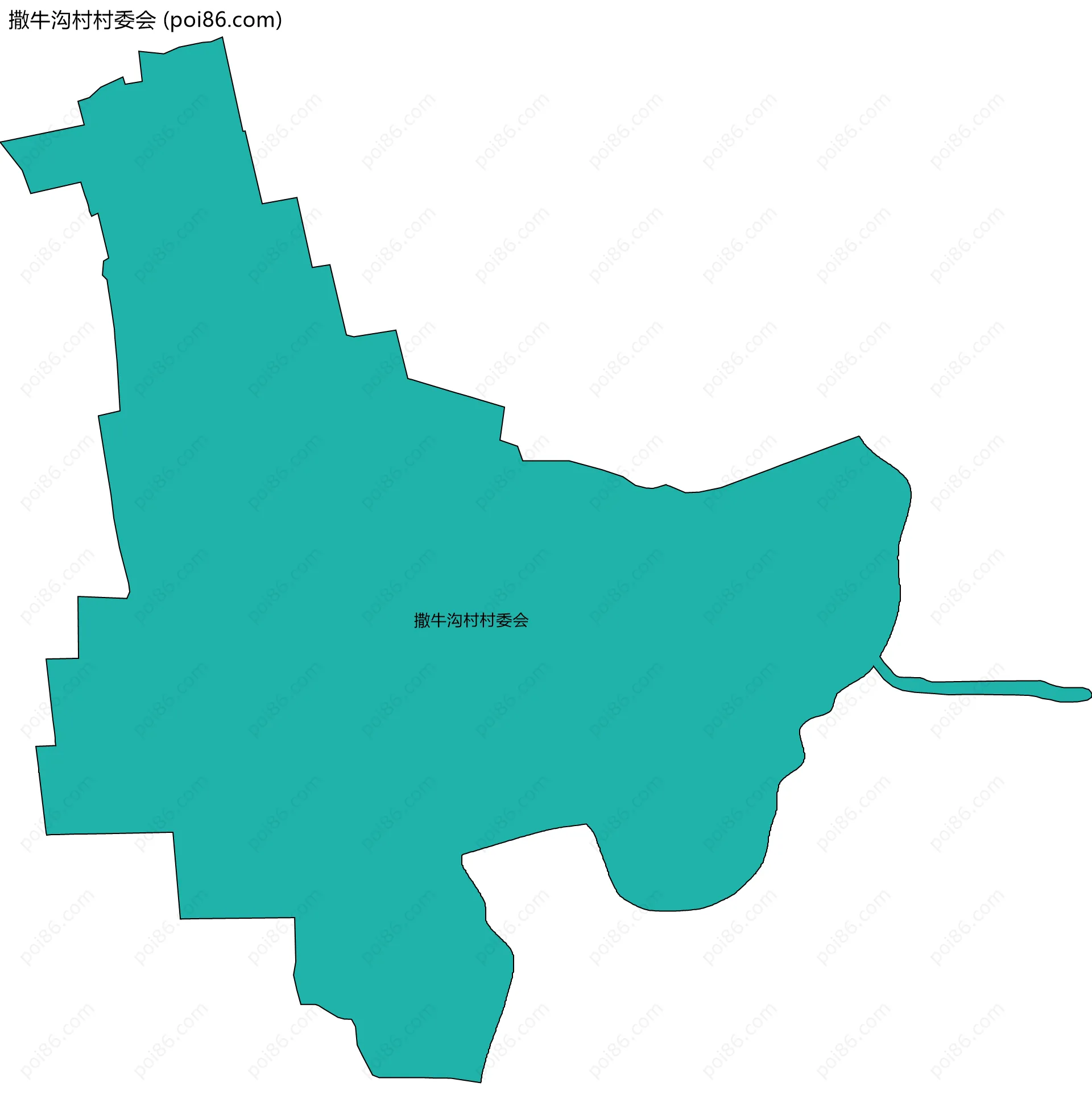 撒牛沟村村委会边界地图