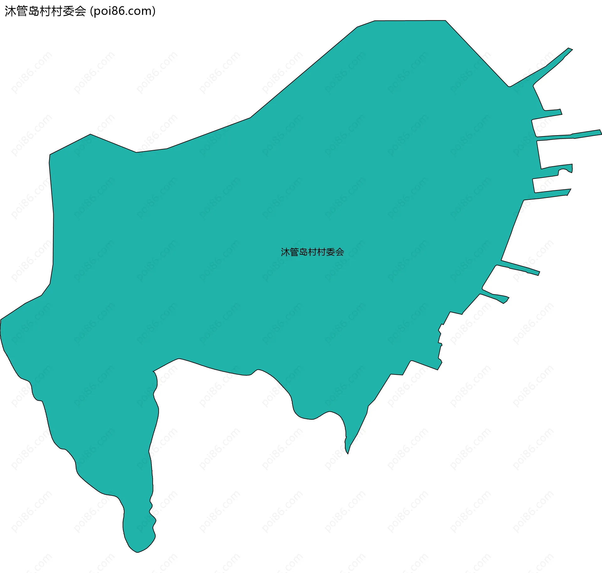 沐管岛村村委会边界地图