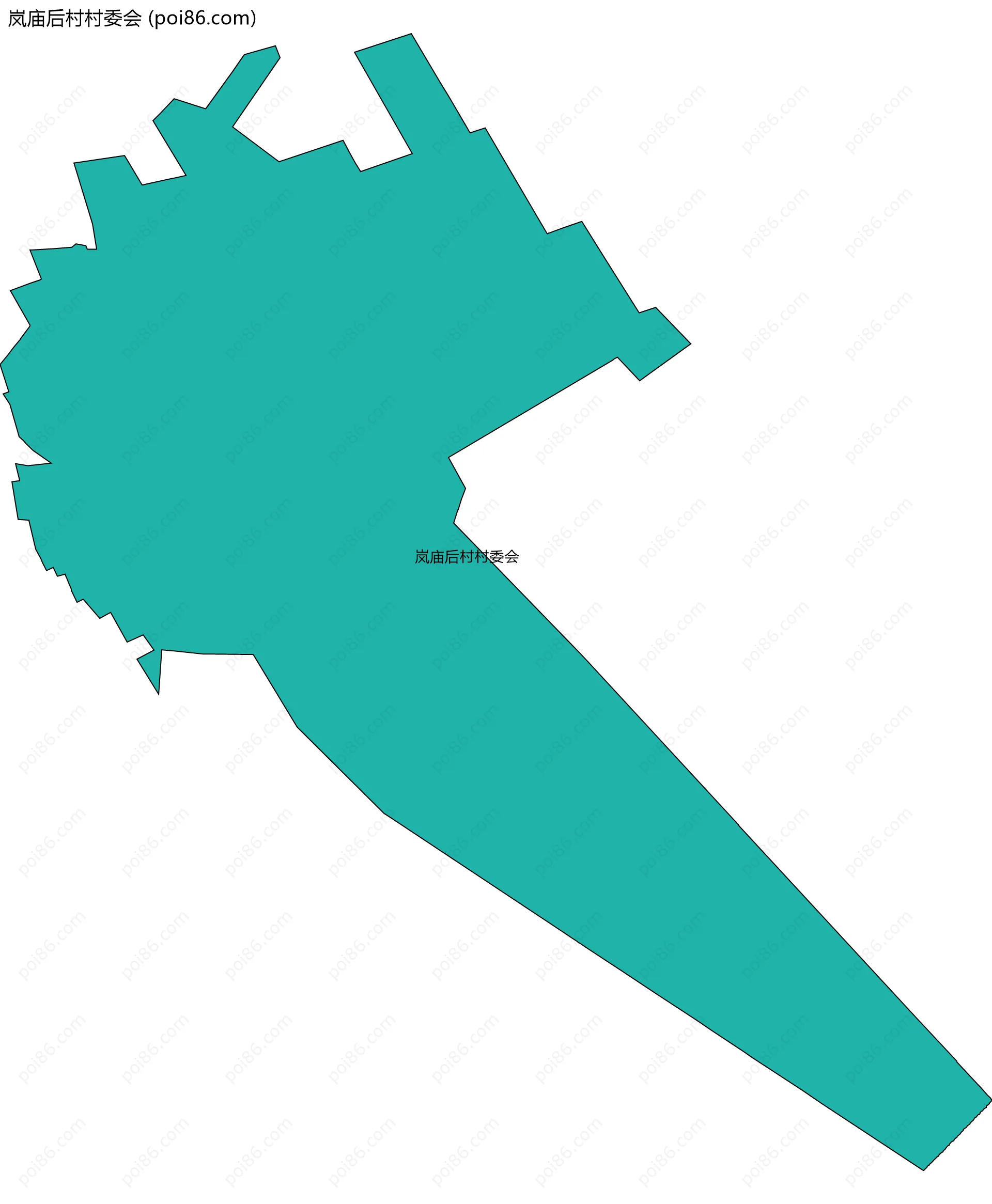 岚庙后村村委会边界地图