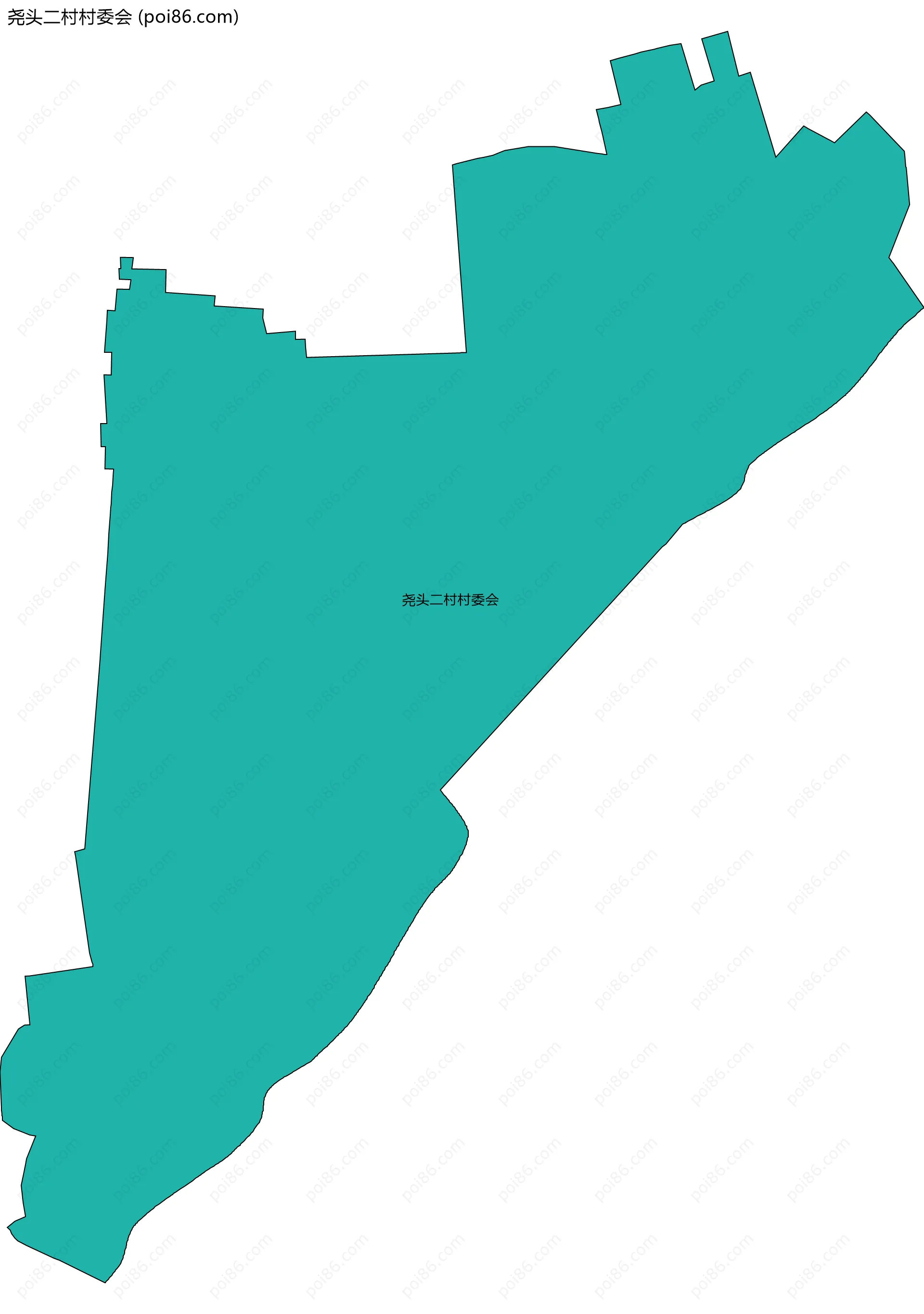 尧头二村村委会边界地图