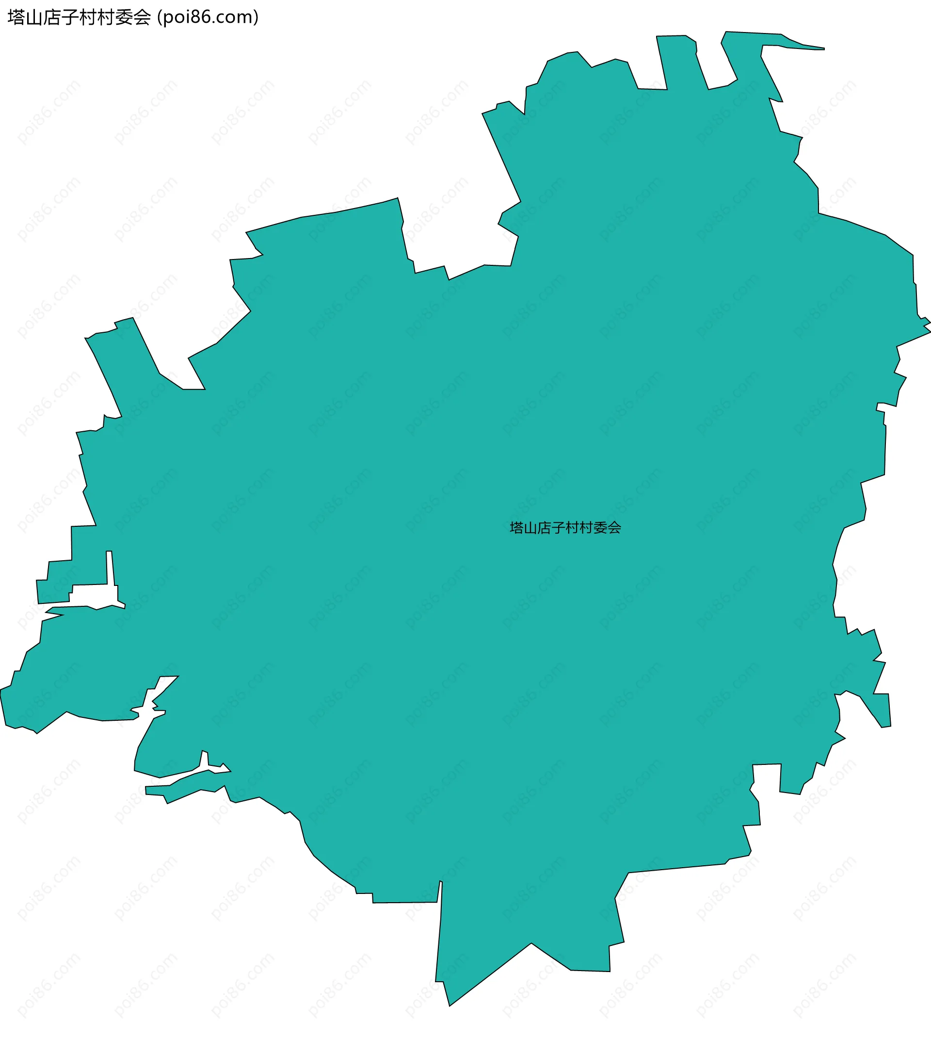 塔山店子村村委会边界地图