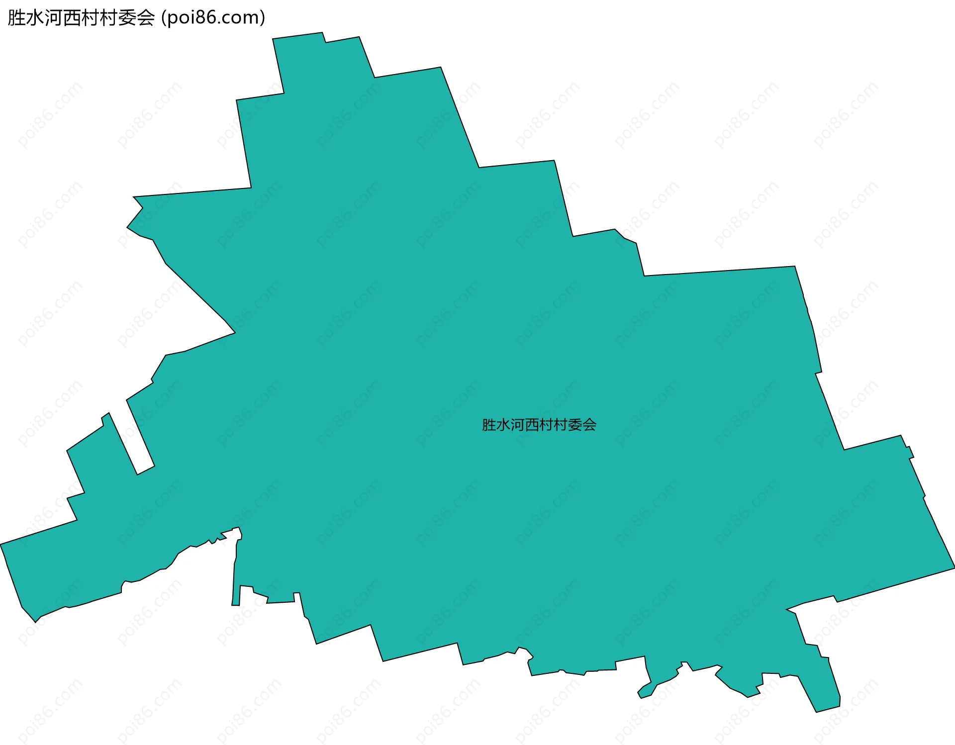 胜水河西村村委会边界地图