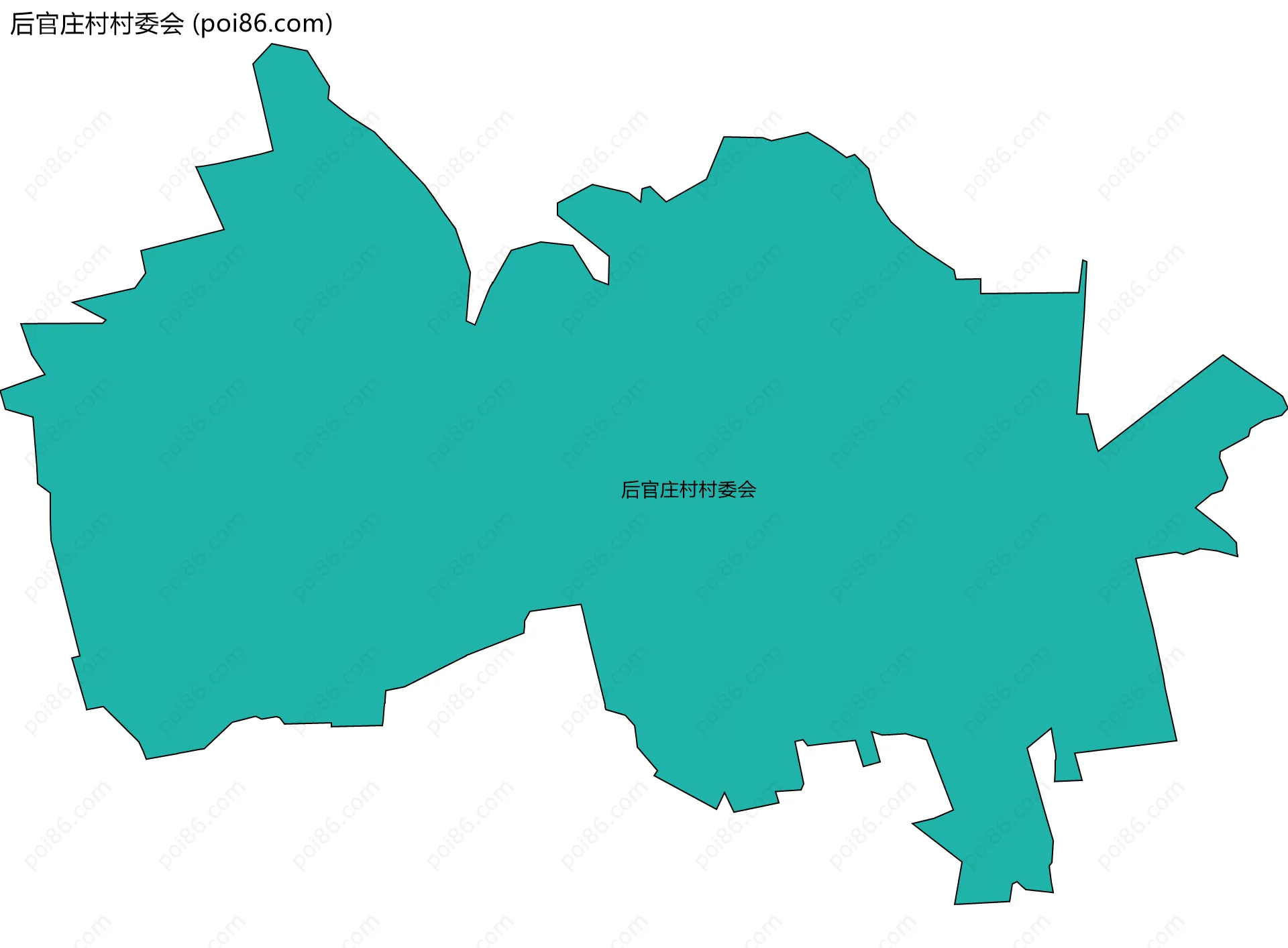 后官庄村村委会边界地图