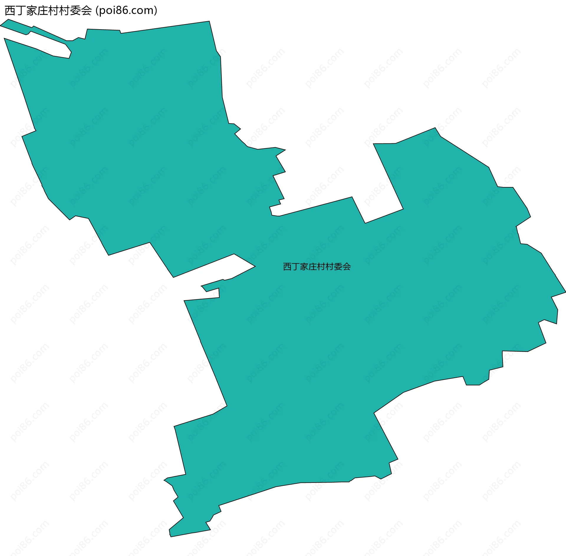 西丁家庄村村委会边界地图