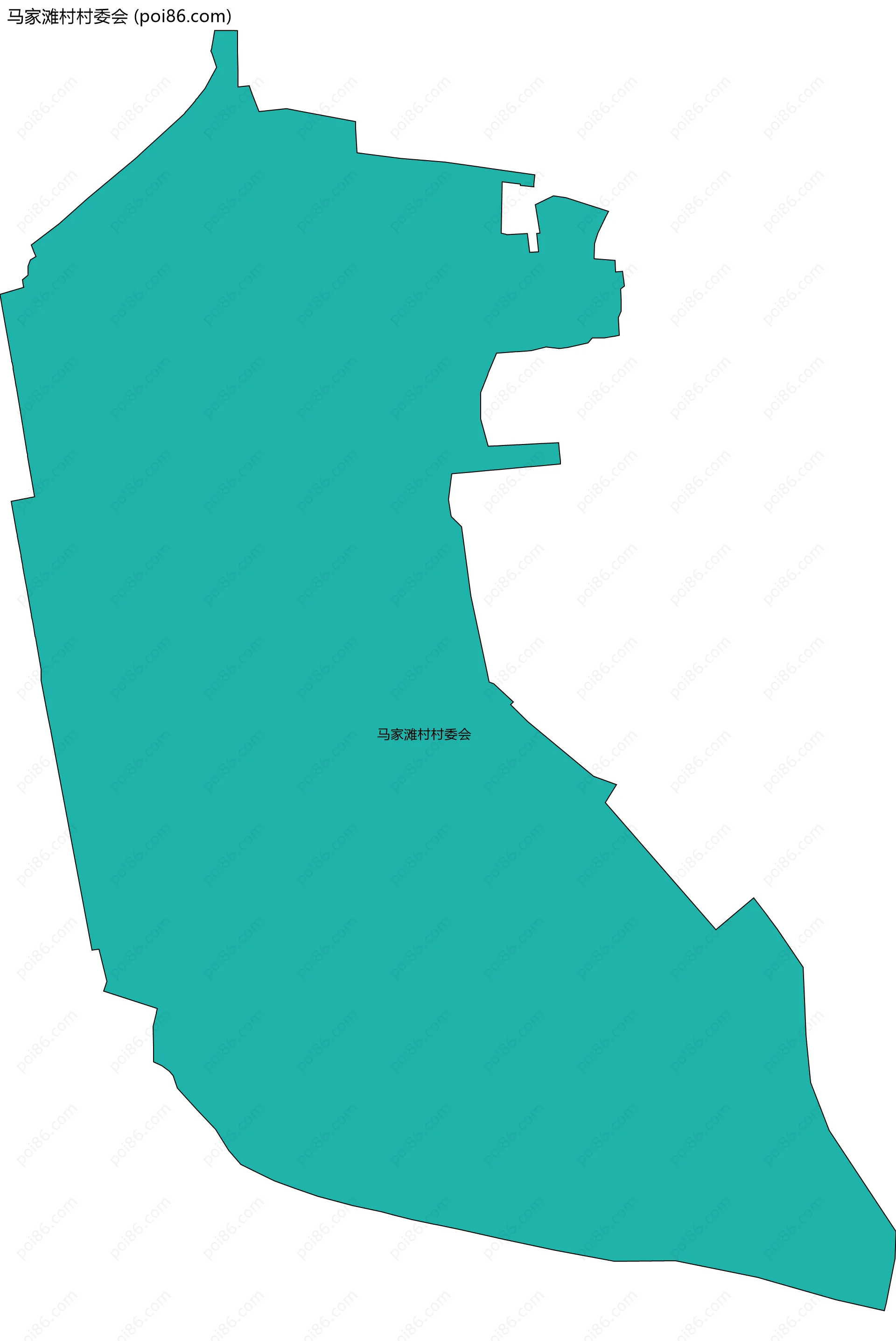 马家滩村村委会边界地图