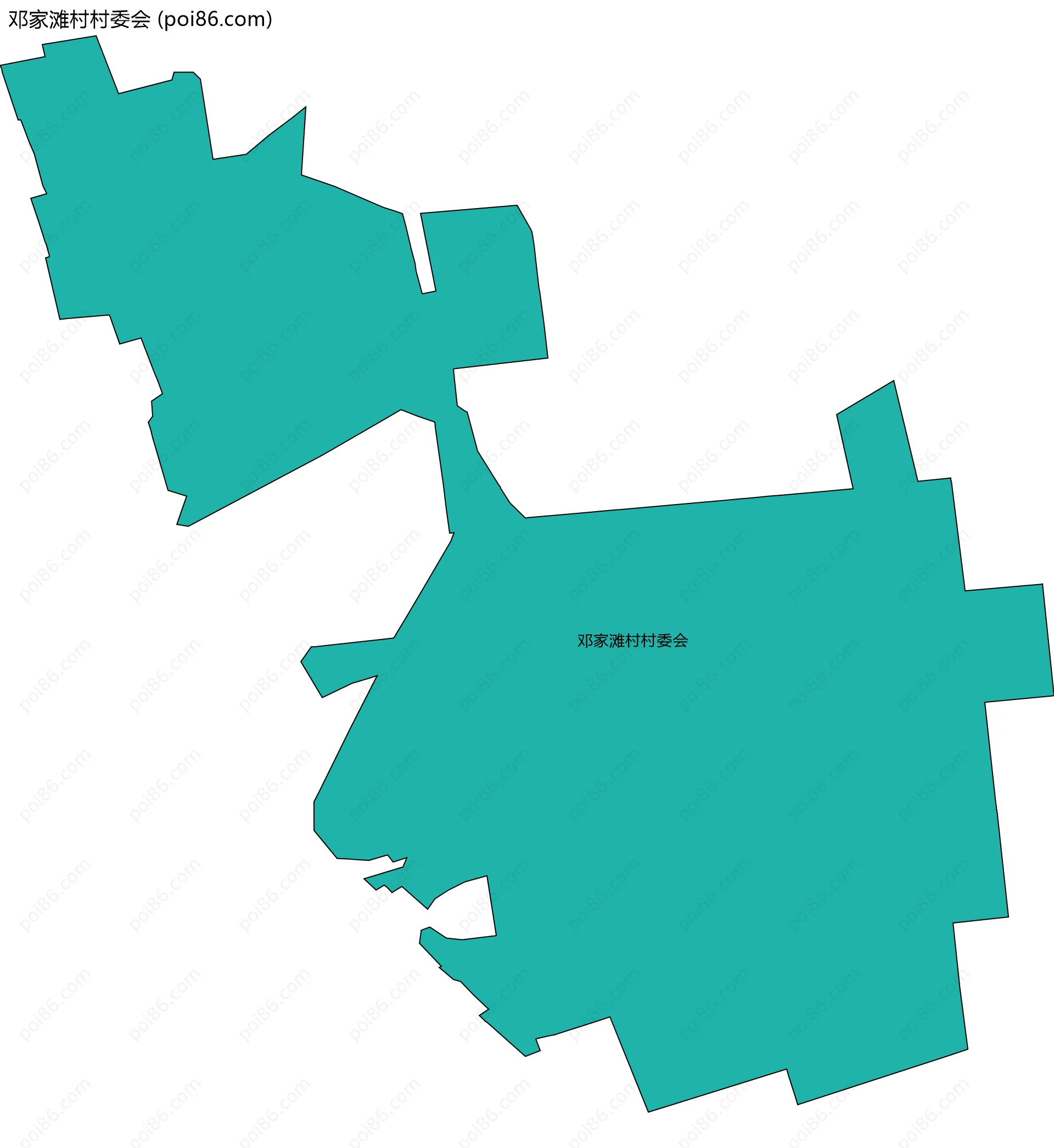 邓家滩村村委会边界地图