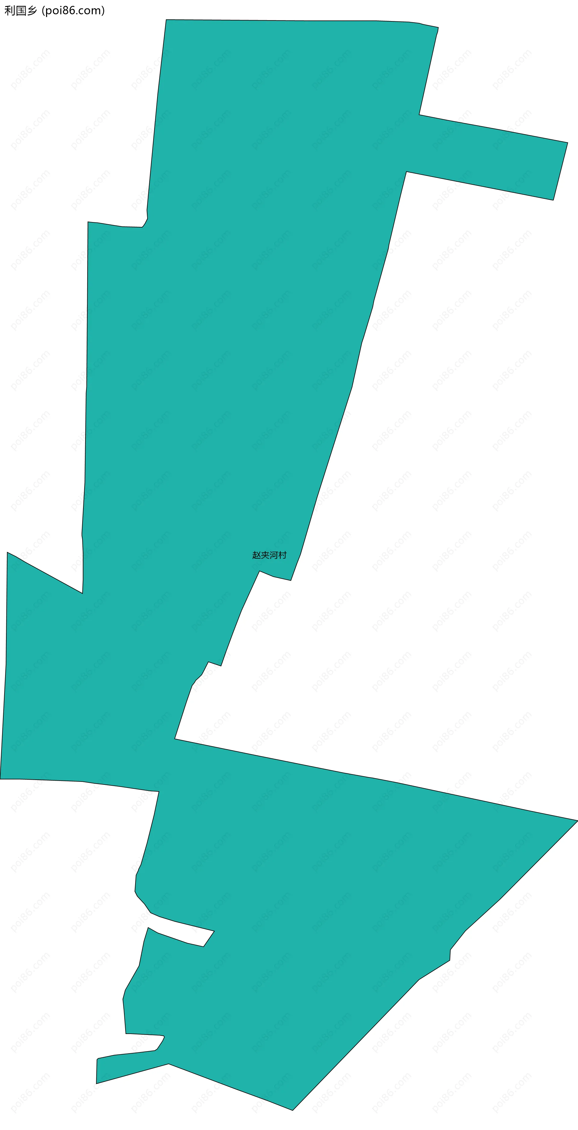 利国乡边界地图(五级行政区划)