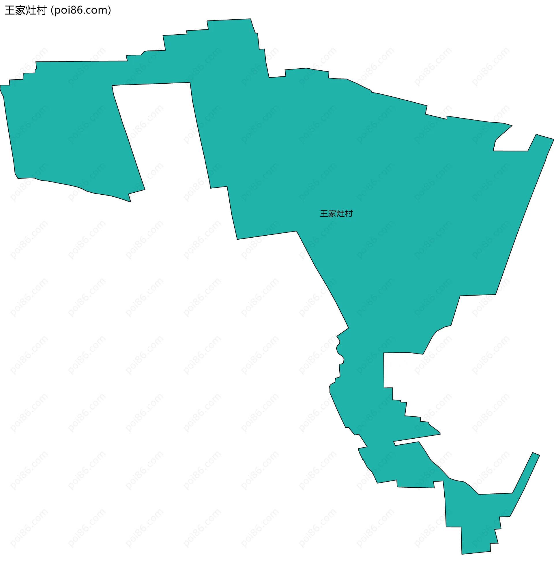 王家灶村边界地图