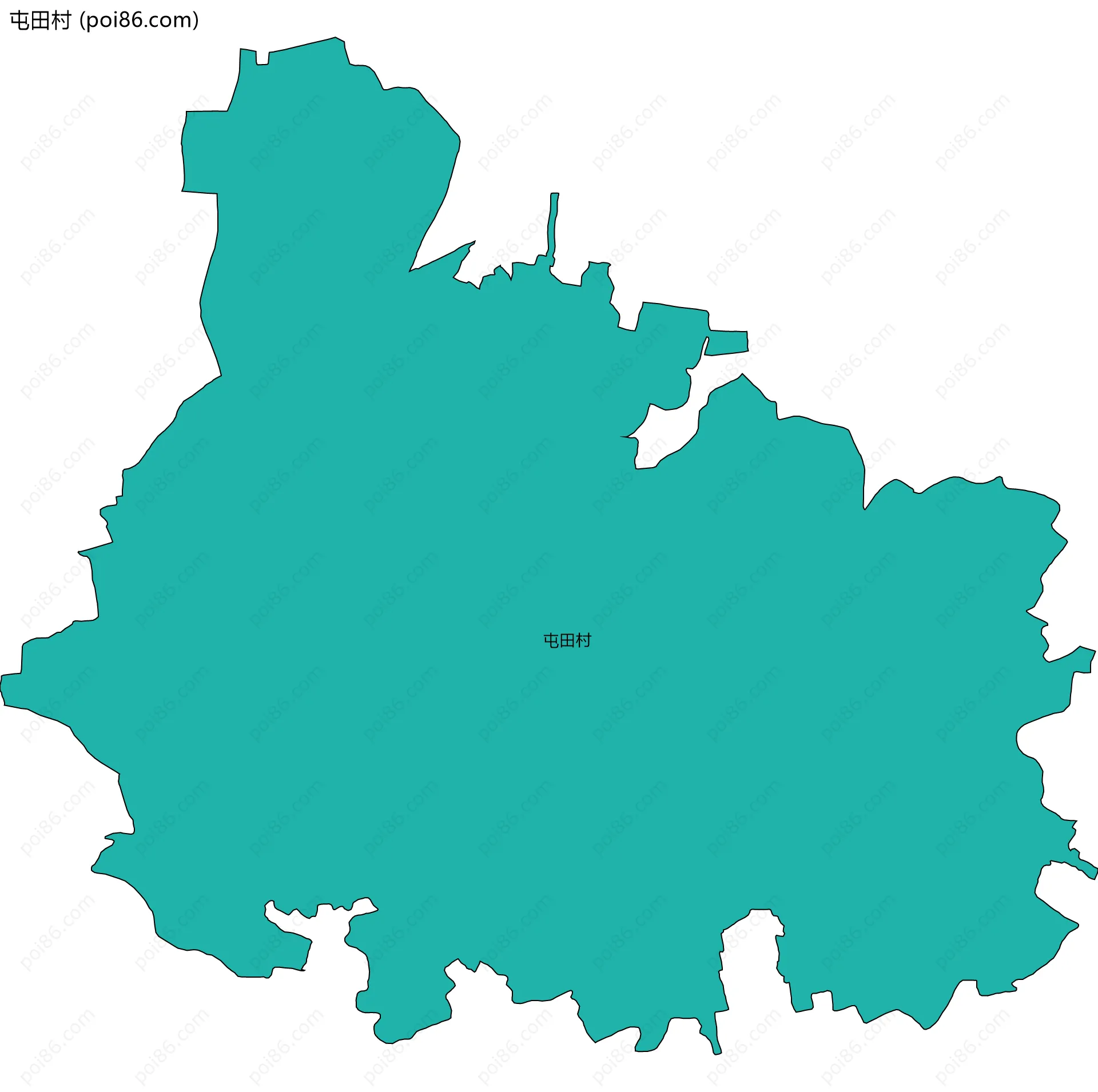 屯田村边界地图