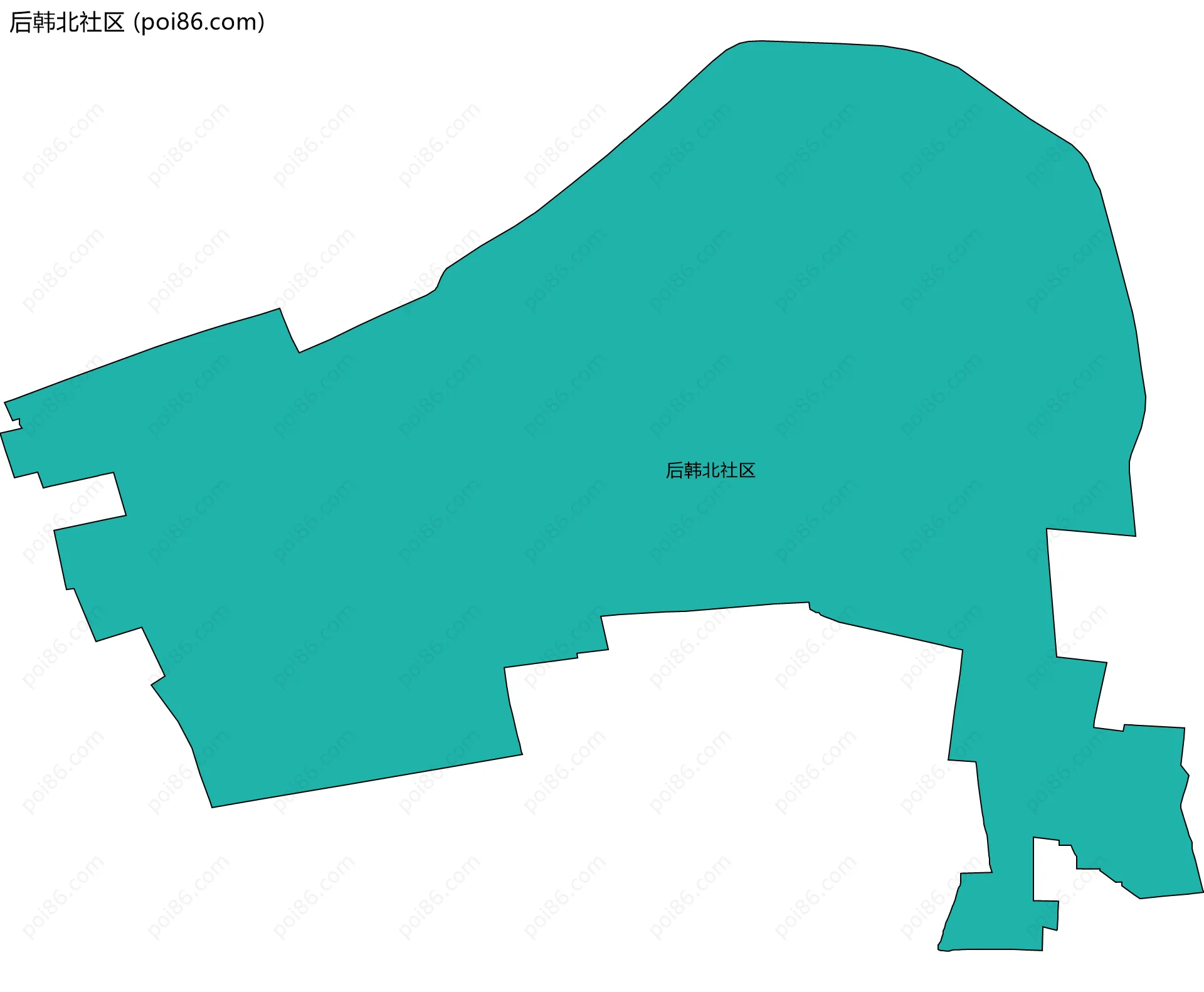 后韩北社区边界地图