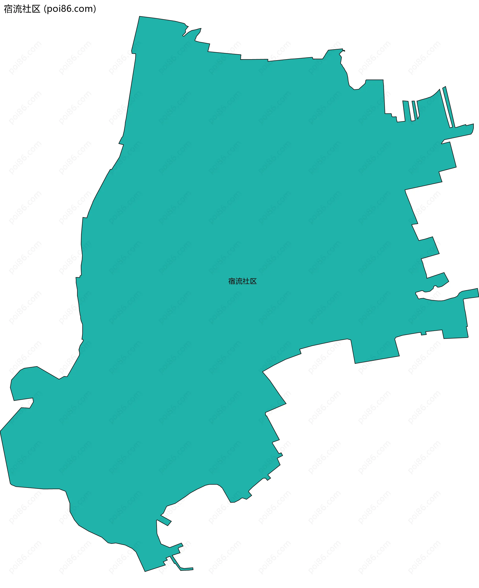 宿流社区边界地图