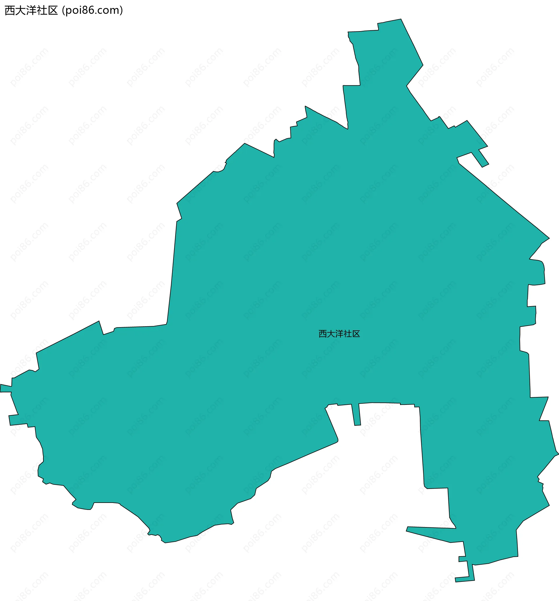 西大洋社区边界地图