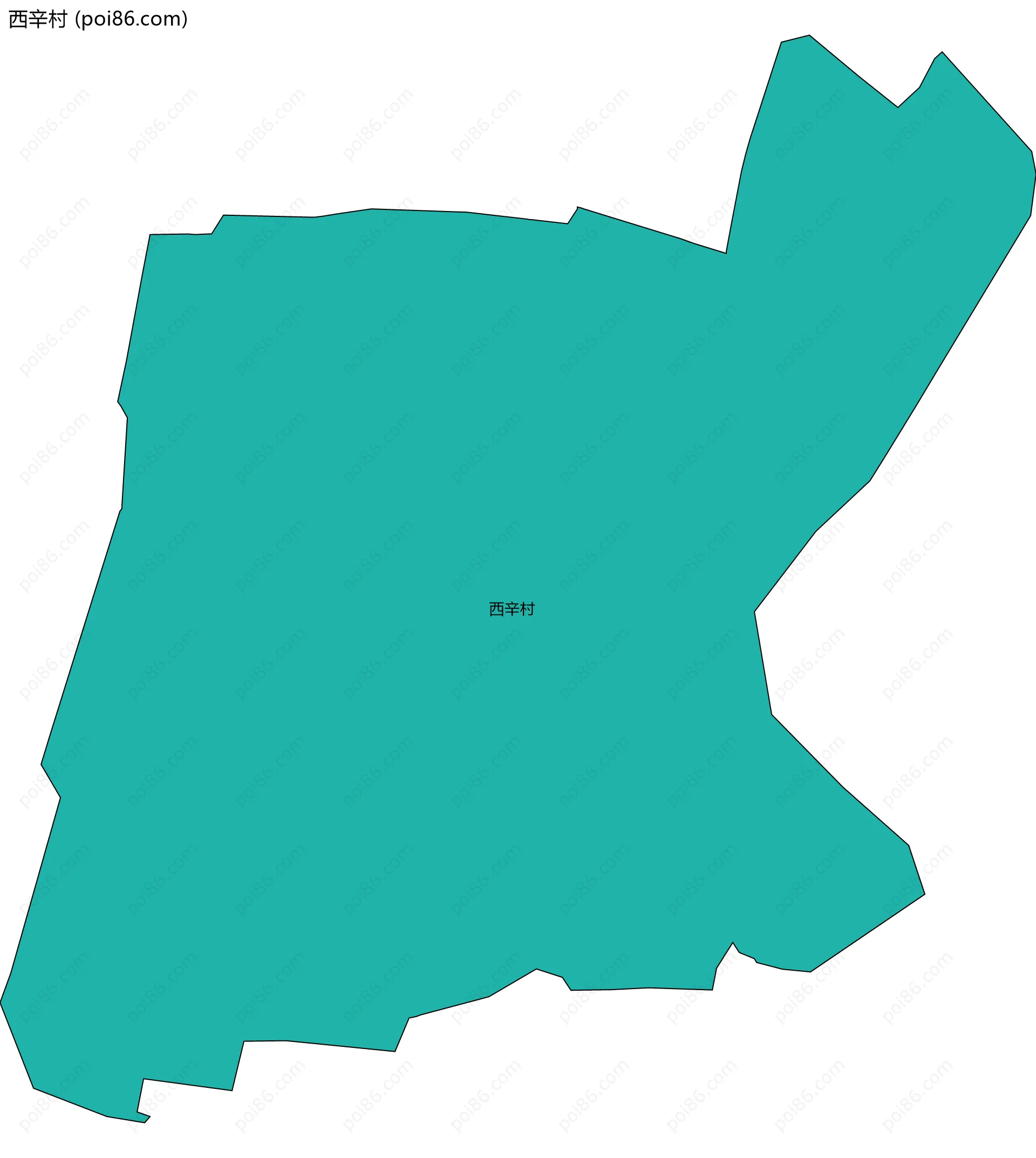 西辛村边界地图