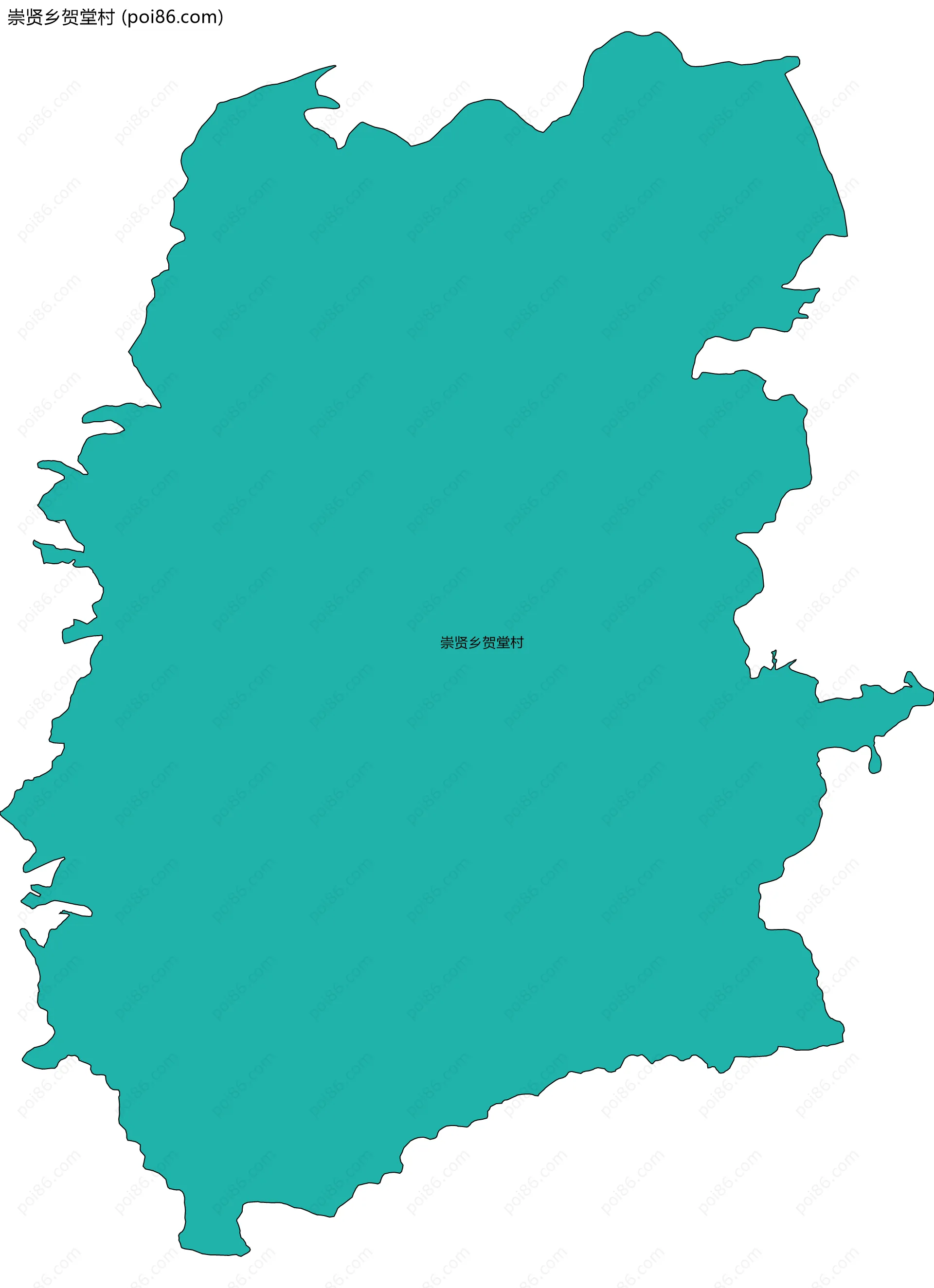 崇贤乡贺堂村边界地图