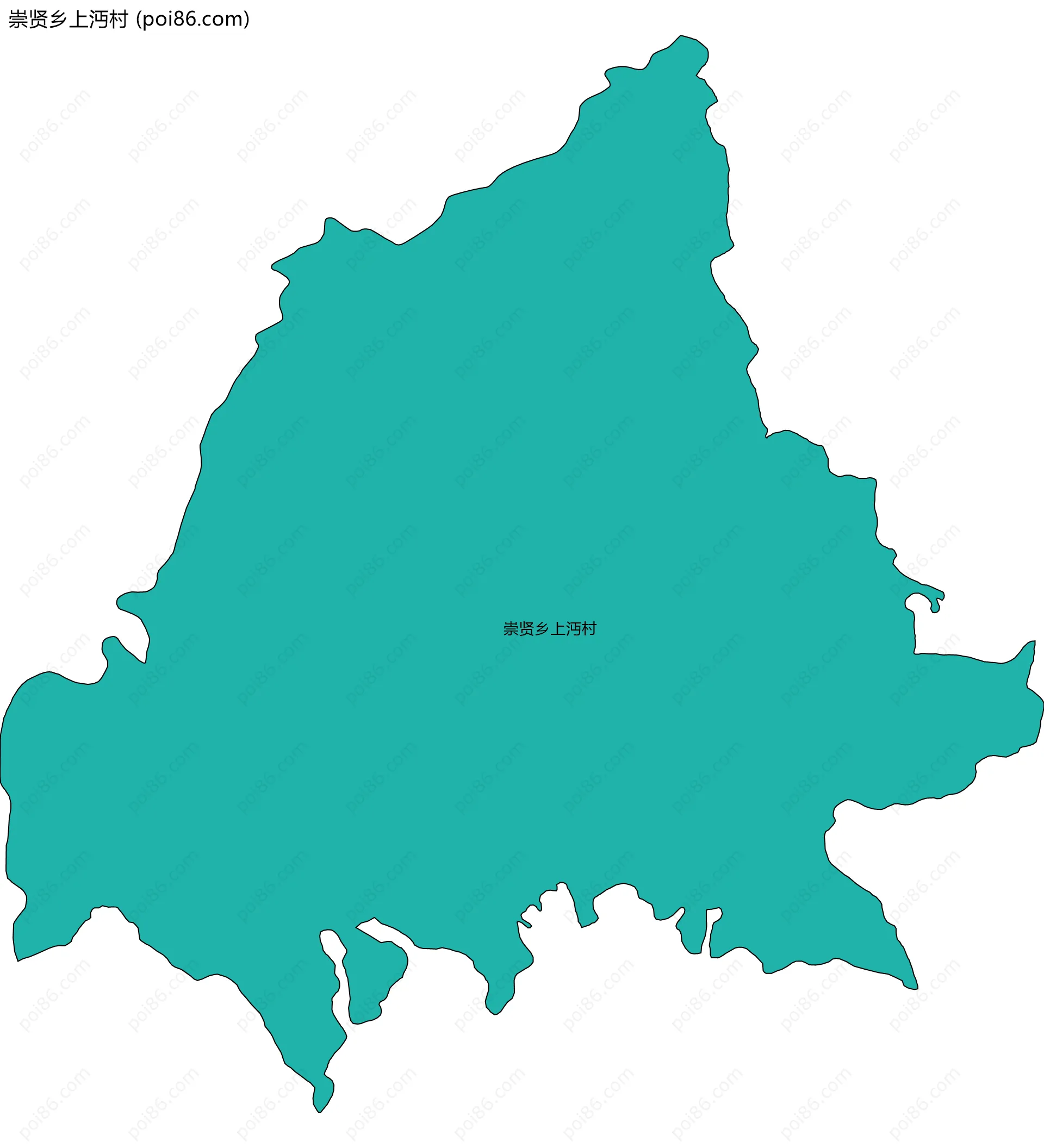 崇贤乡上沔村边界地图