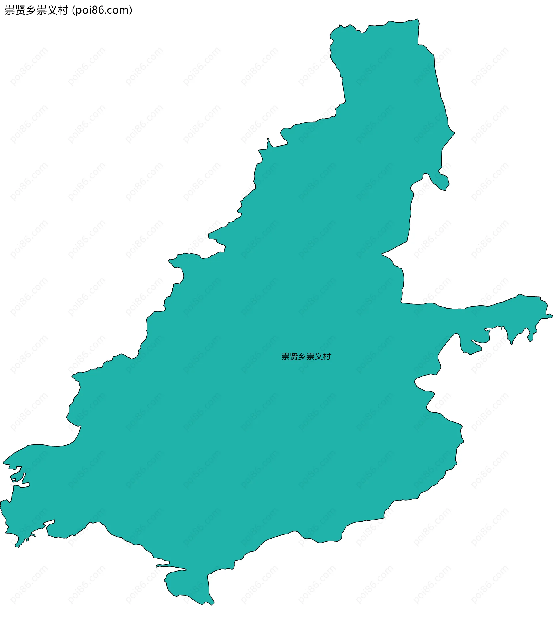 崇贤乡崇义村边界地图
