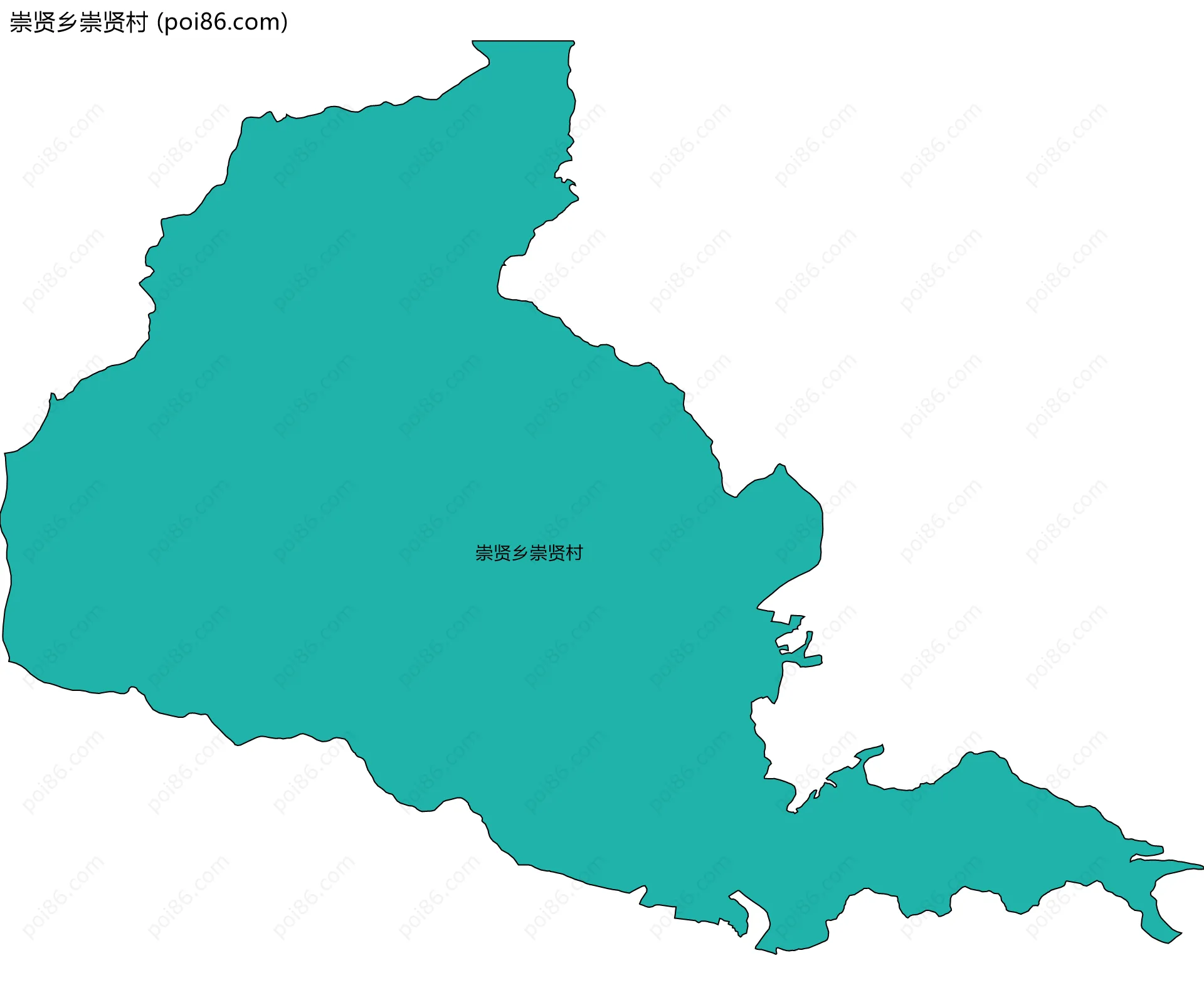 崇贤乡崇贤村边界地图