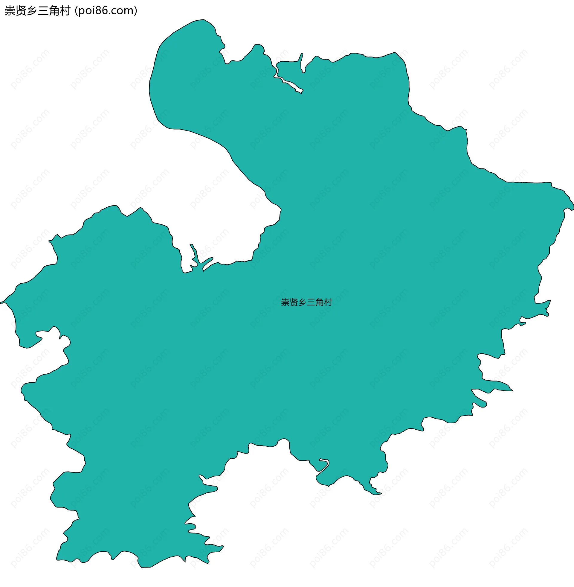 崇贤乡三角村边界地图