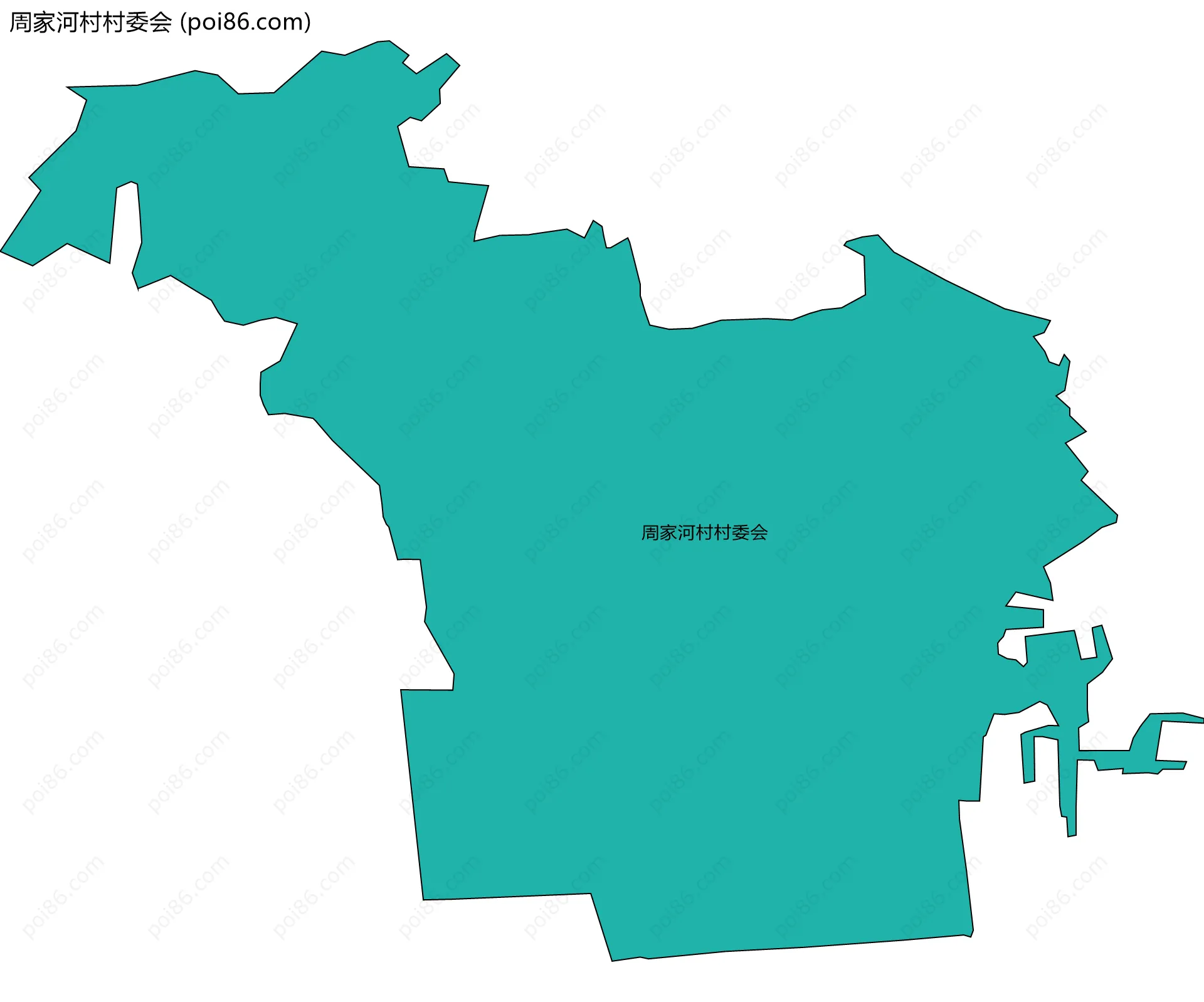 周家河村村委会边界地图
