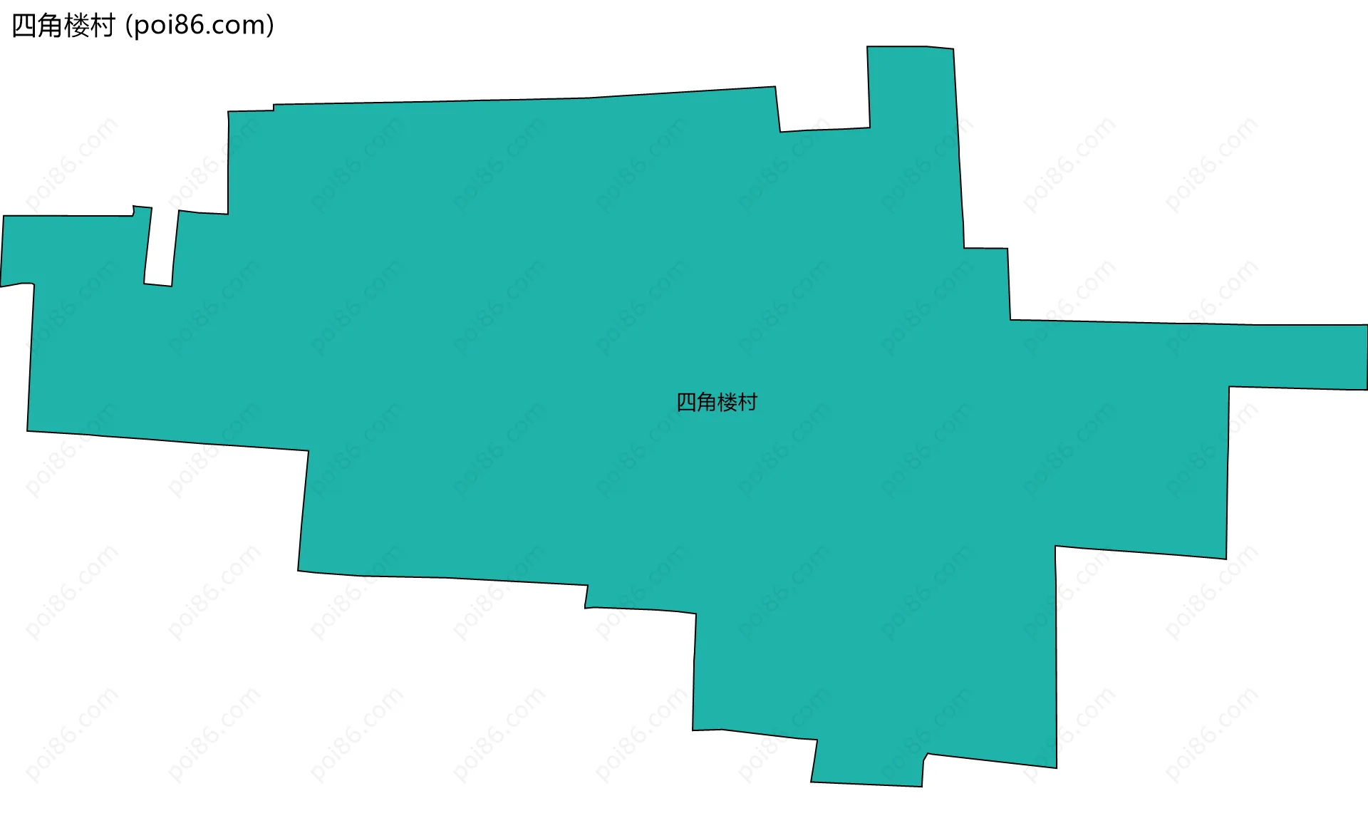 四角楼村边界地图