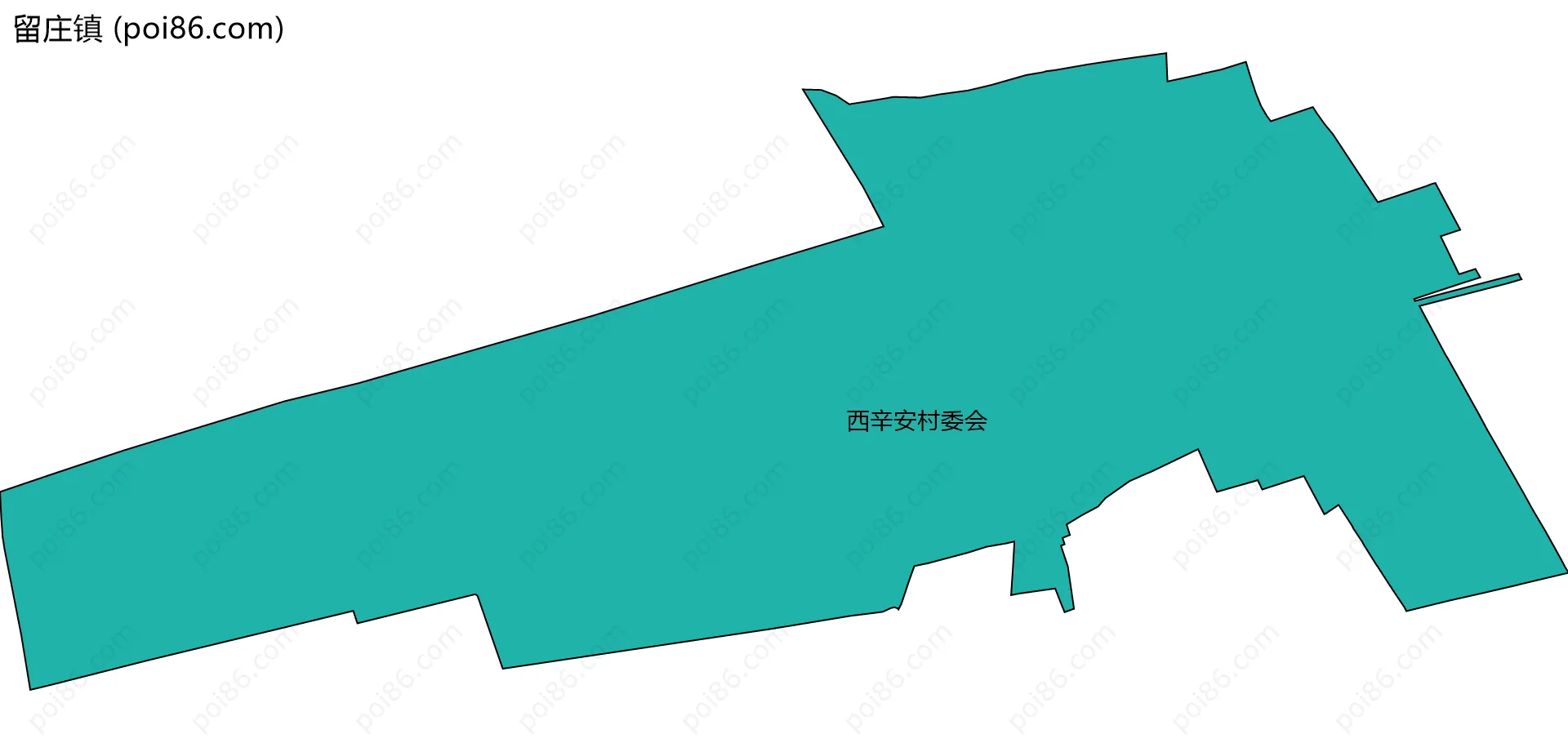 留庄镇边界地图(五级行政区划)