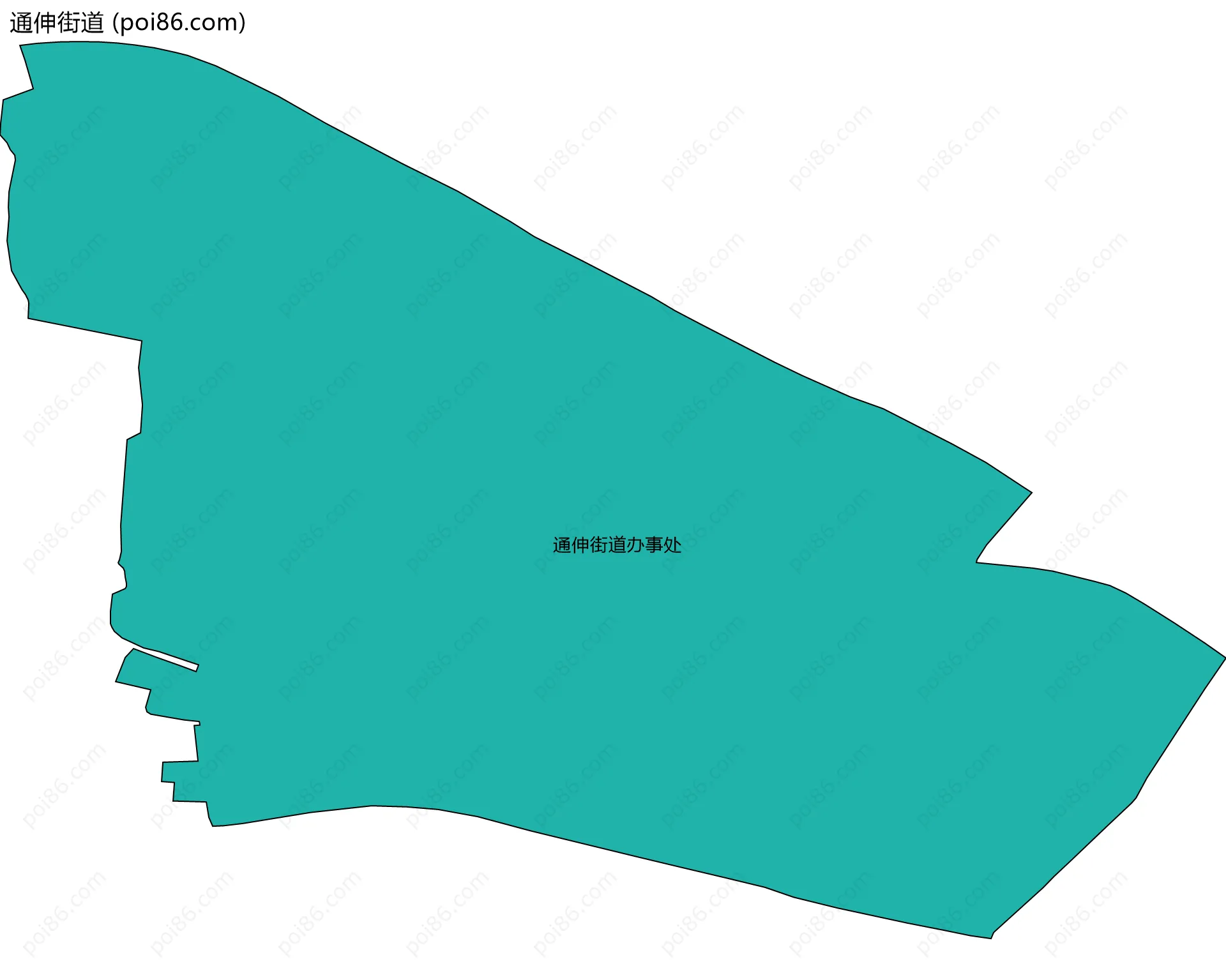 通伸街道边界地图(五级行政区划)