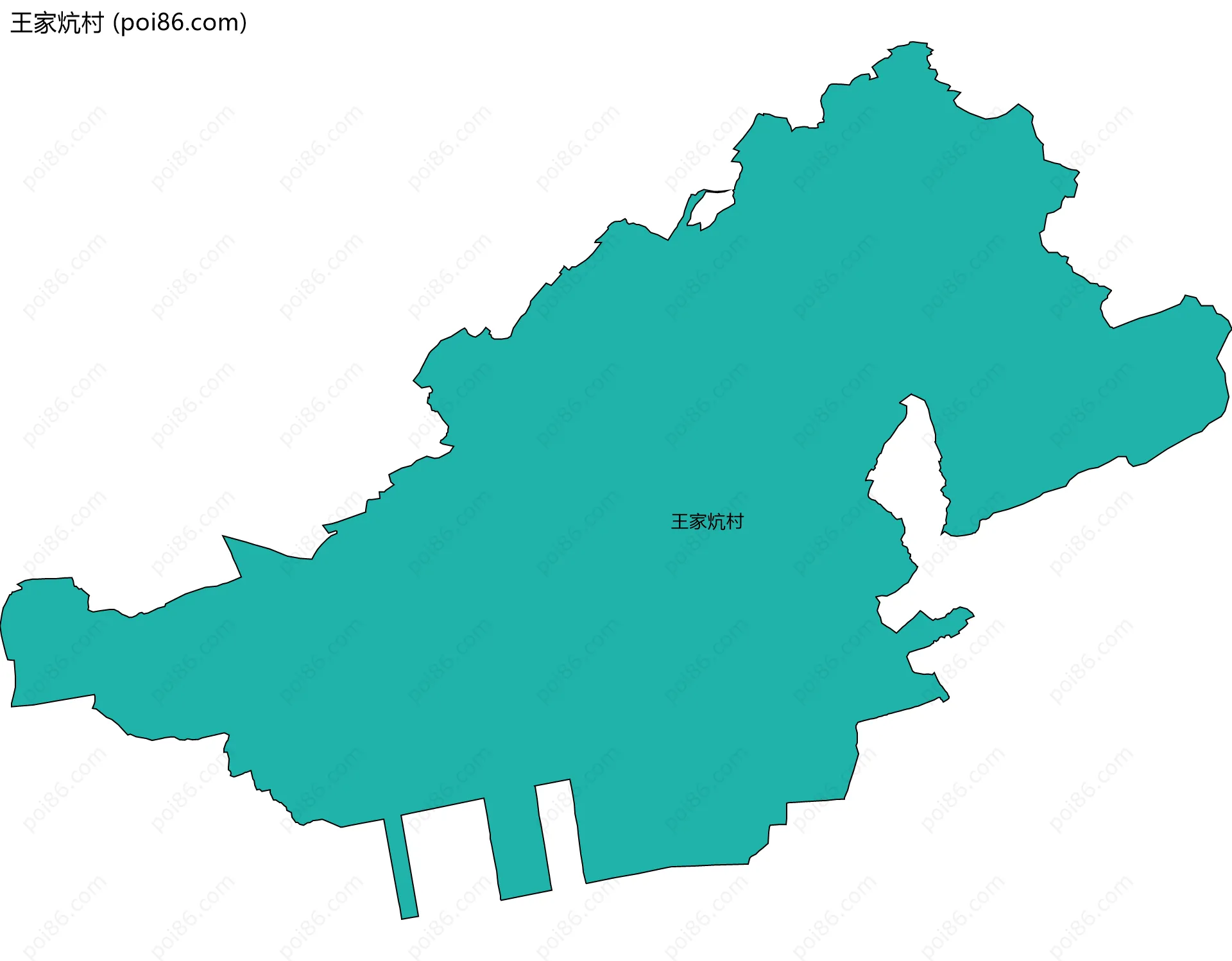 王家炕村边界地图