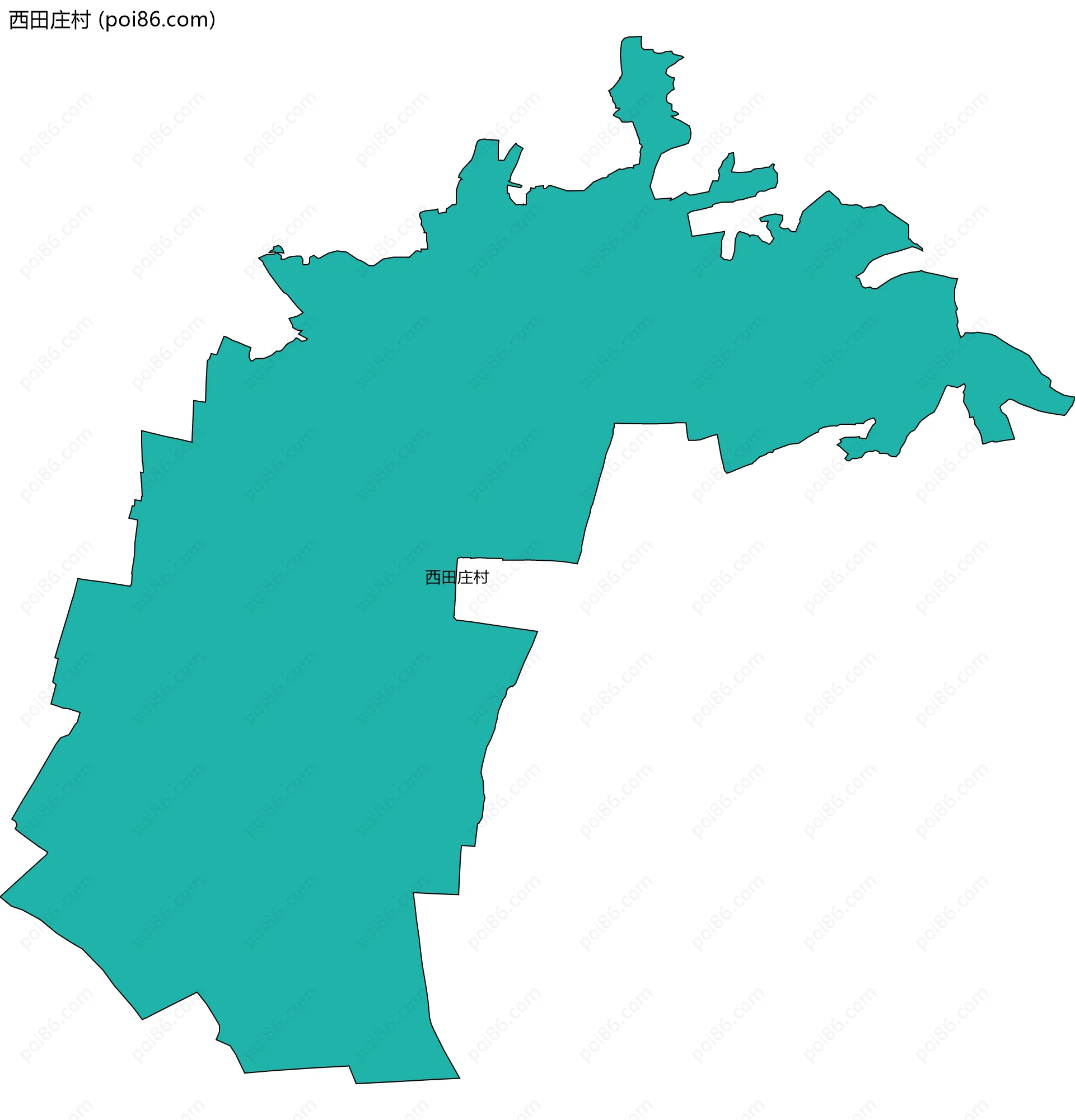 西田庄村边界地图