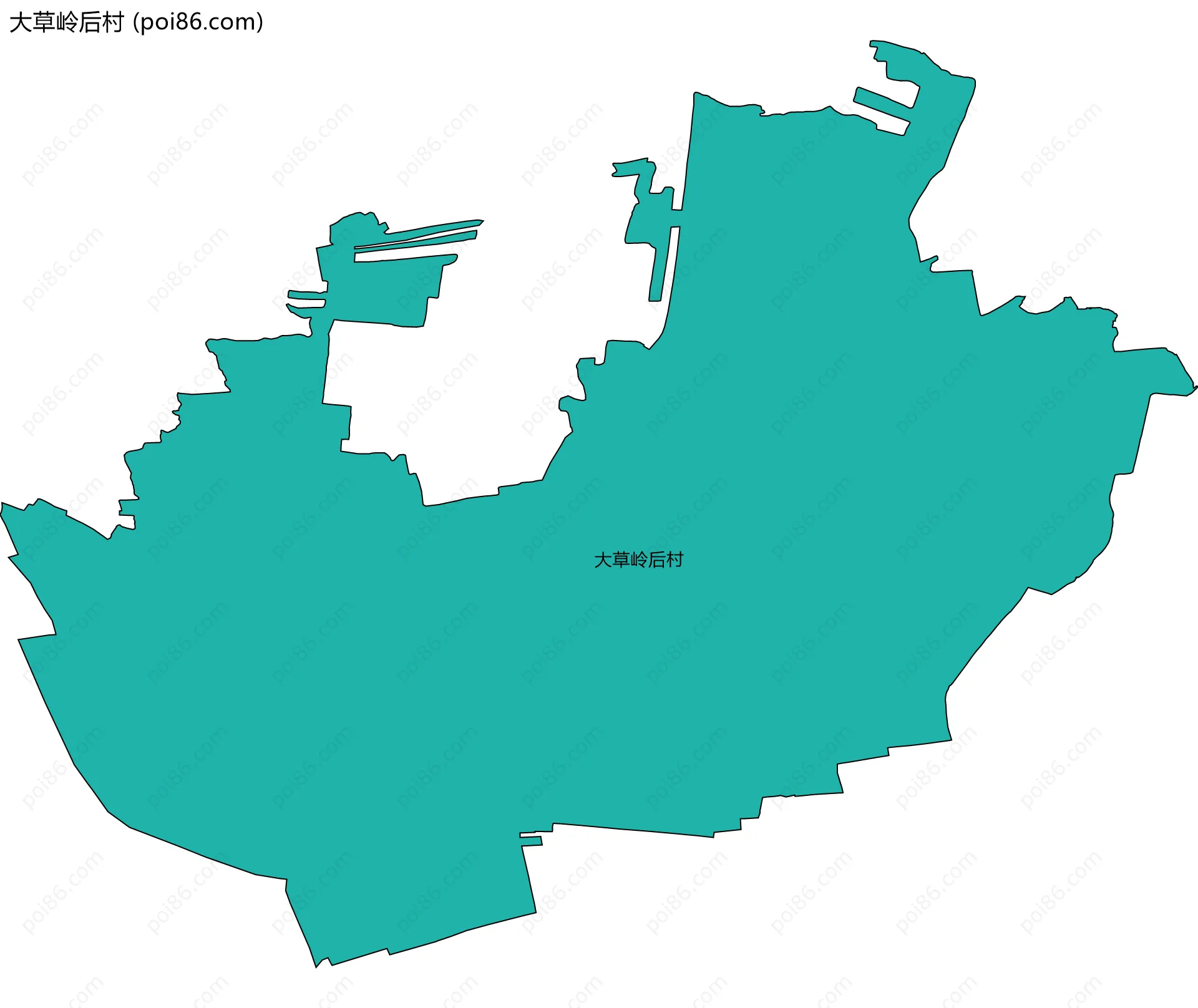 大草岭后村边界地图