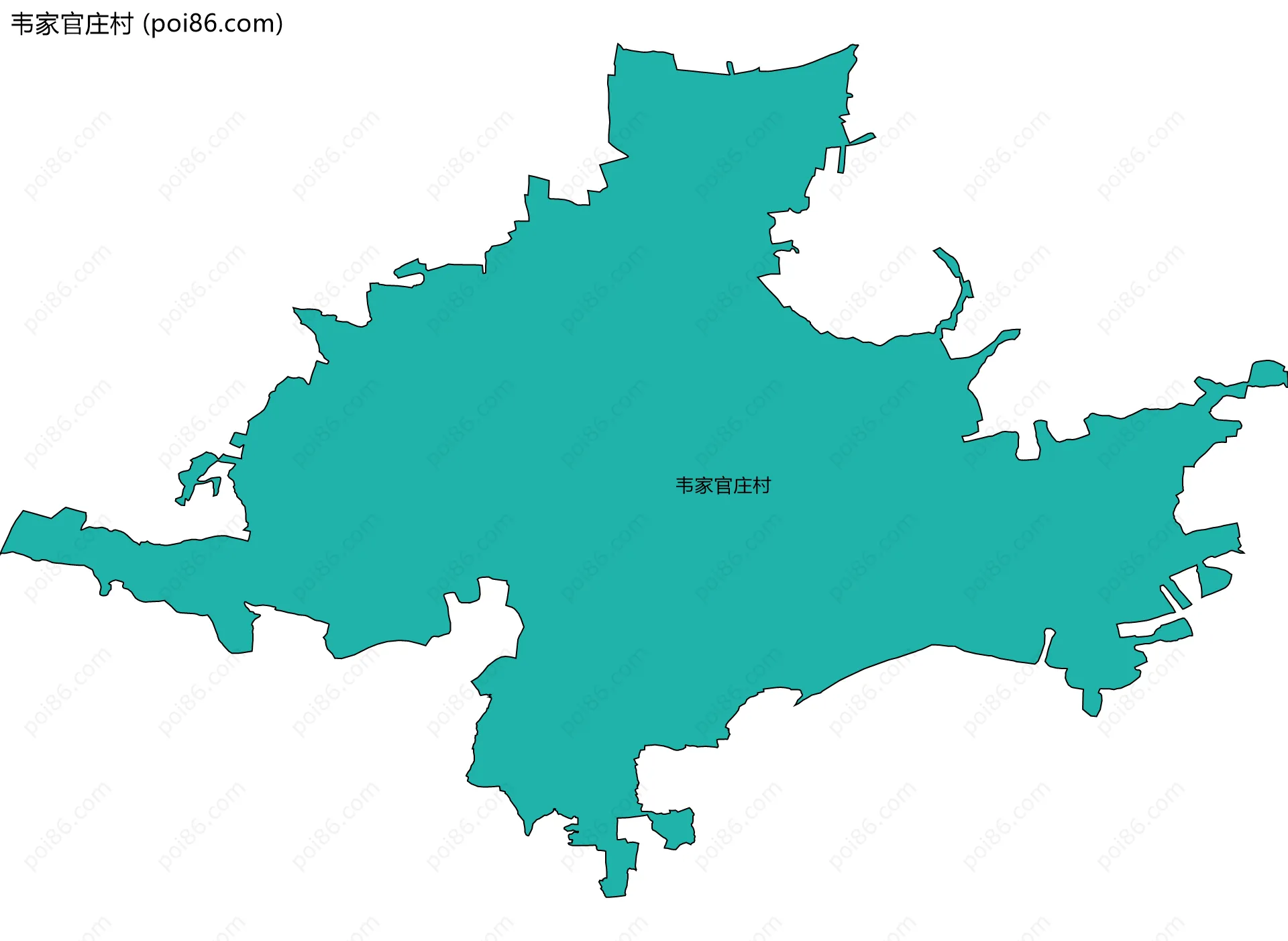 韦家官庄村边界地图