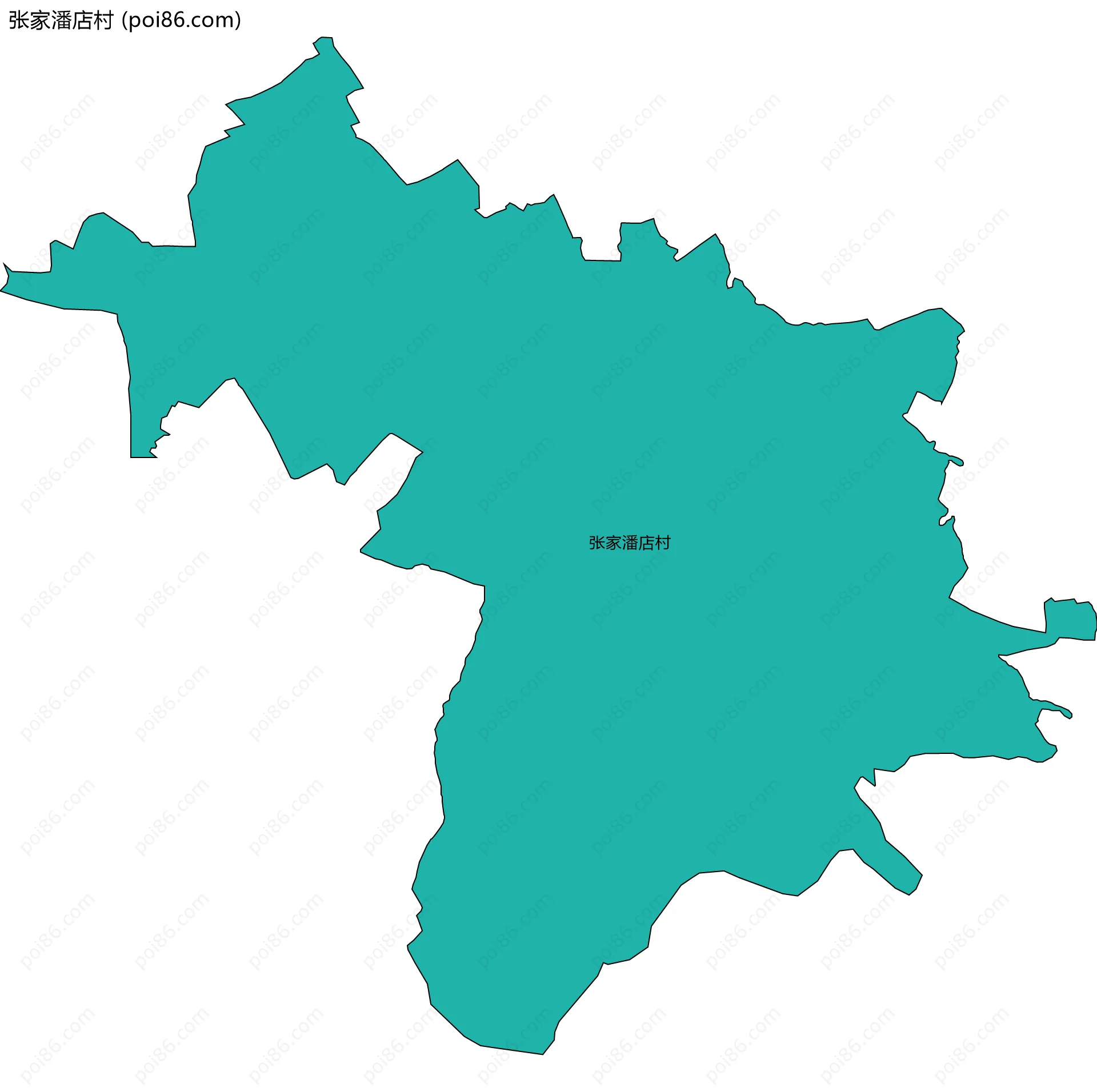 张家潘店村边界地图