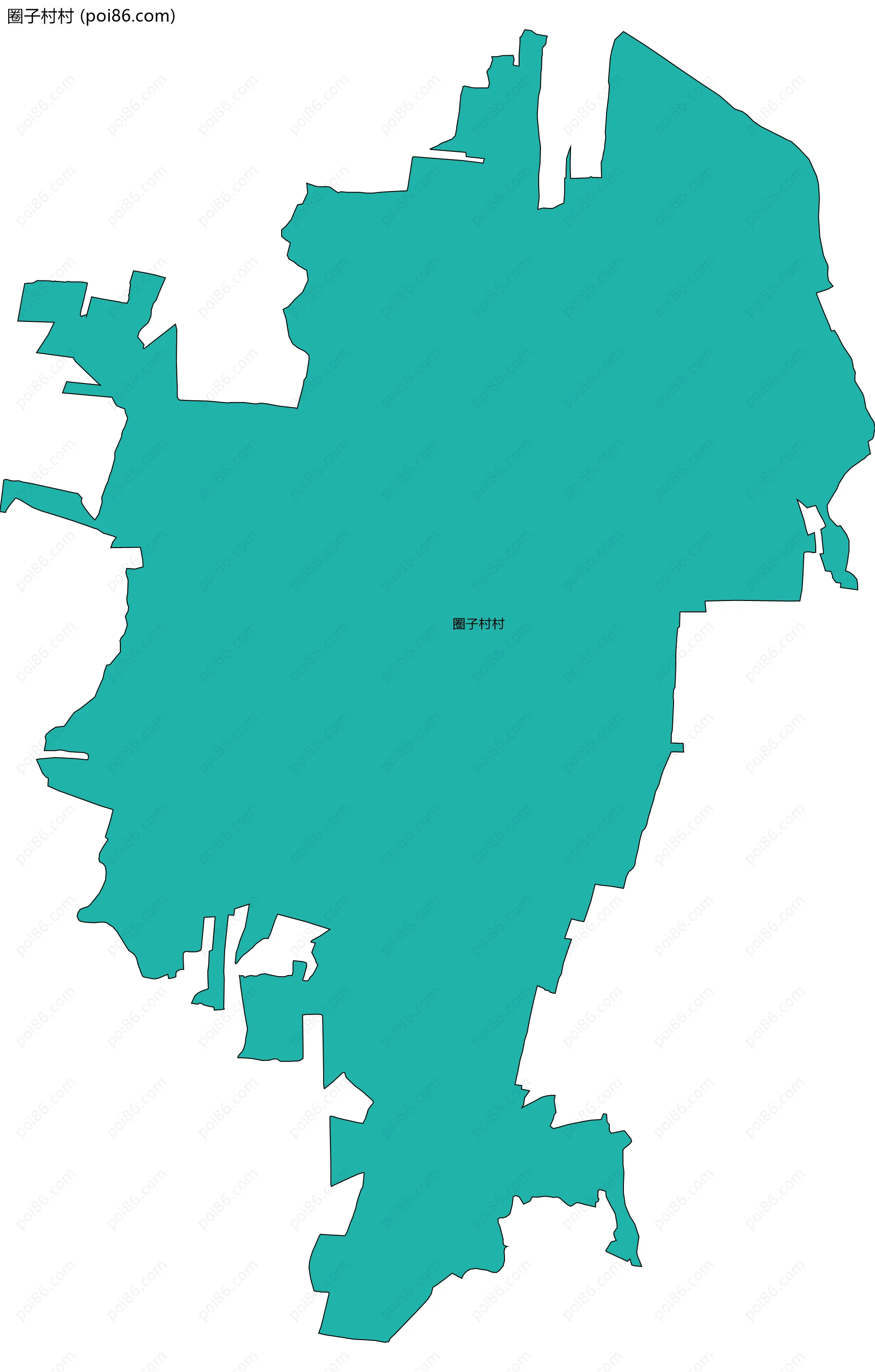 圈子村村边界地图