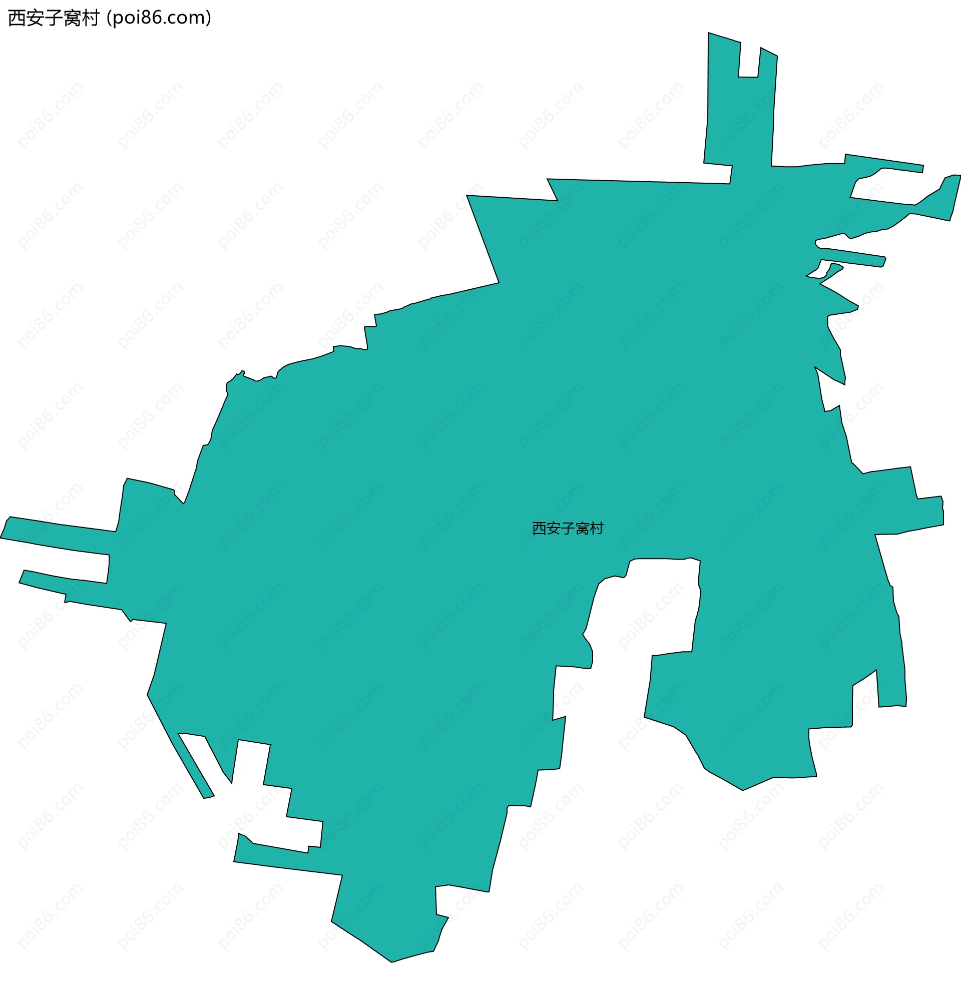 西安子窝村边界地图