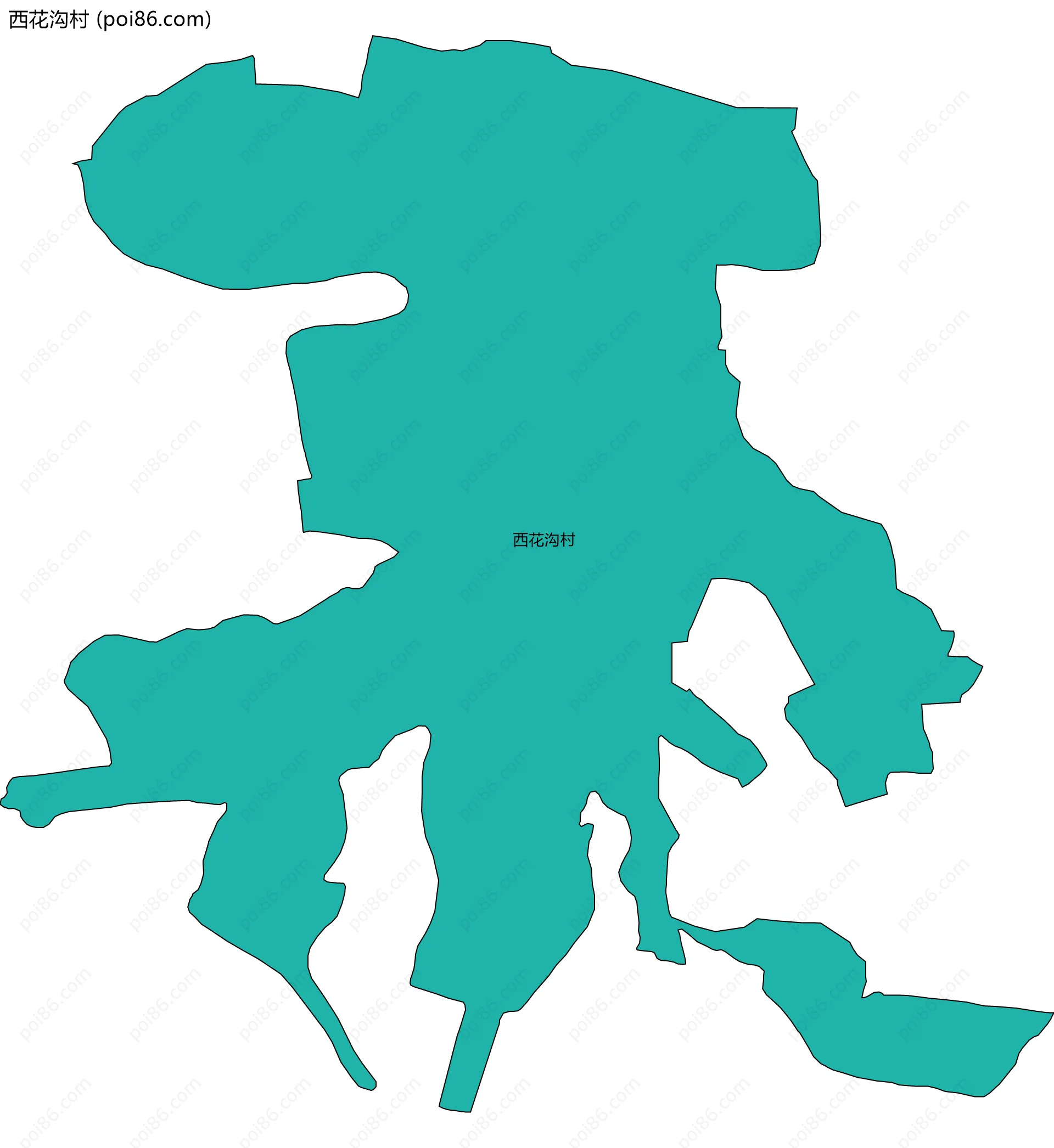 西花沟村边界地图